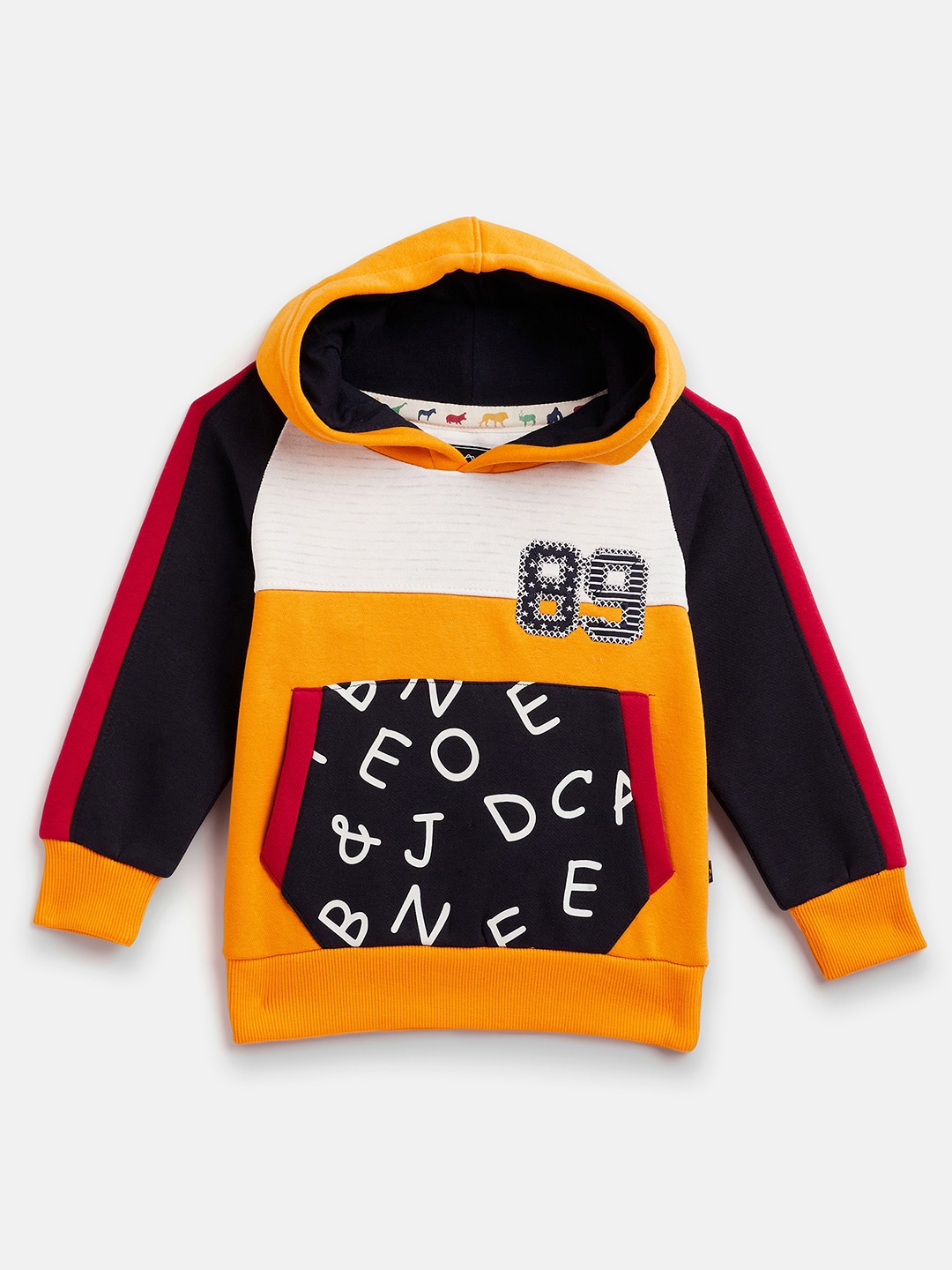 

Ben & Joe Boys Typography Printed Hooded Pullover, Yellow