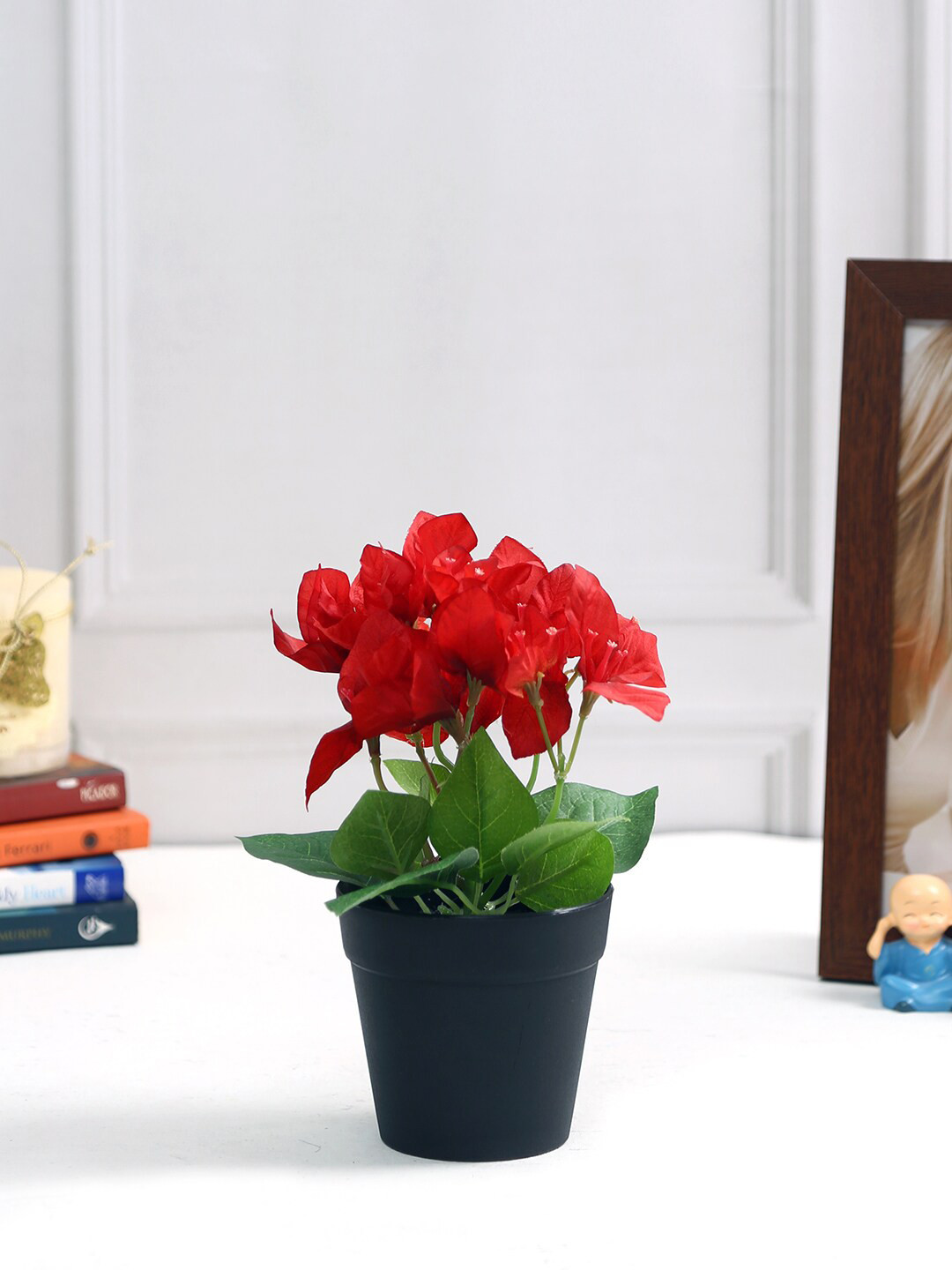 

Fourwalls Red Artificial Bougainvillea Plant WIth Pot