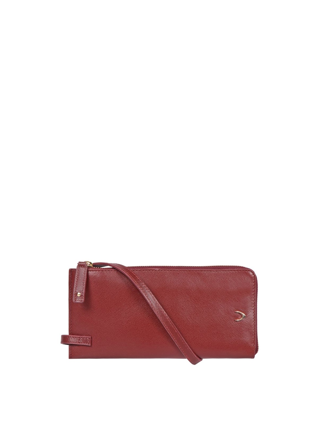 

Hidesign Women Red Leather Zip Around Wallet