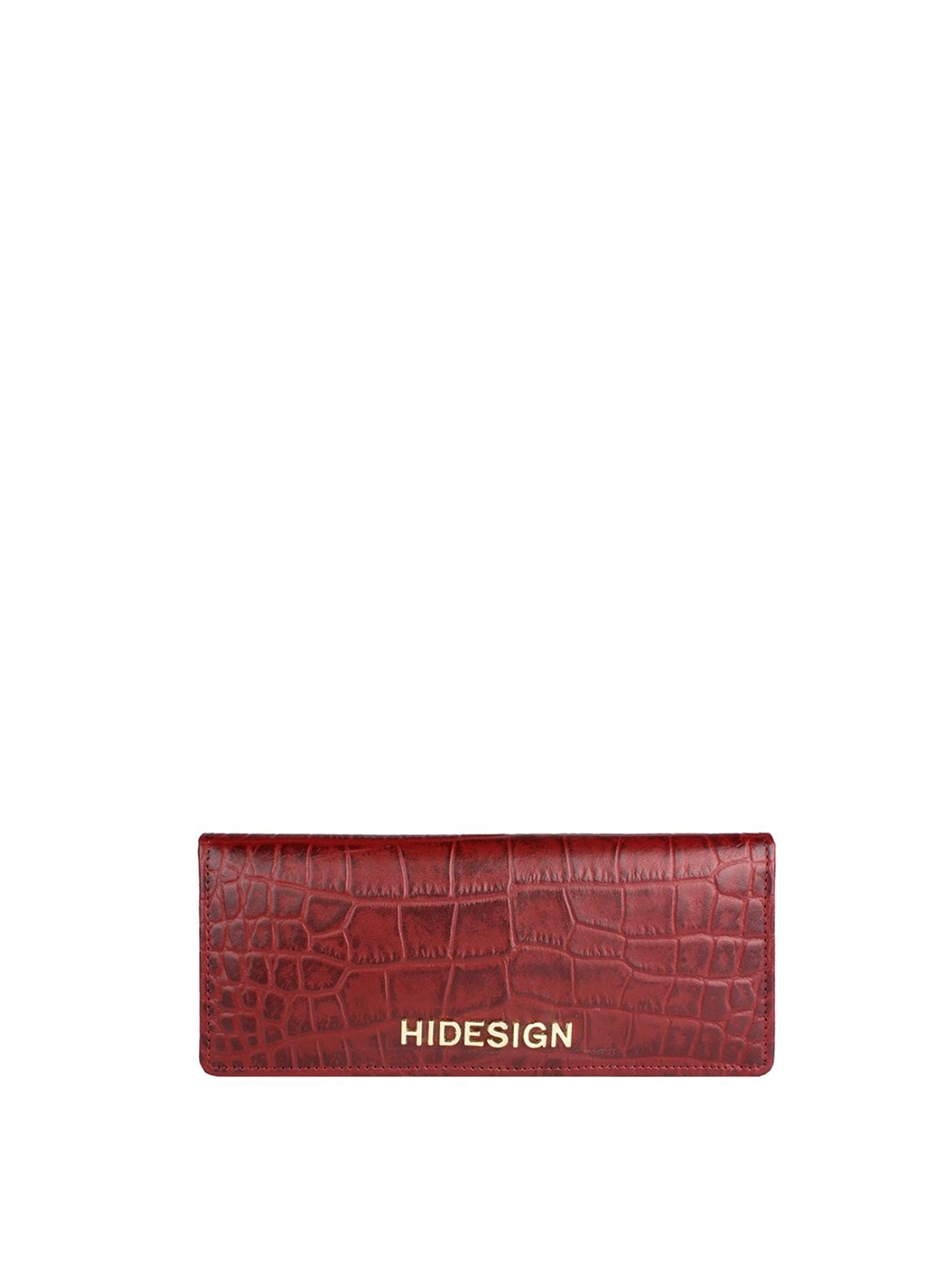 

Hidesign Women Textured Leather Two Fold Wallet, Red