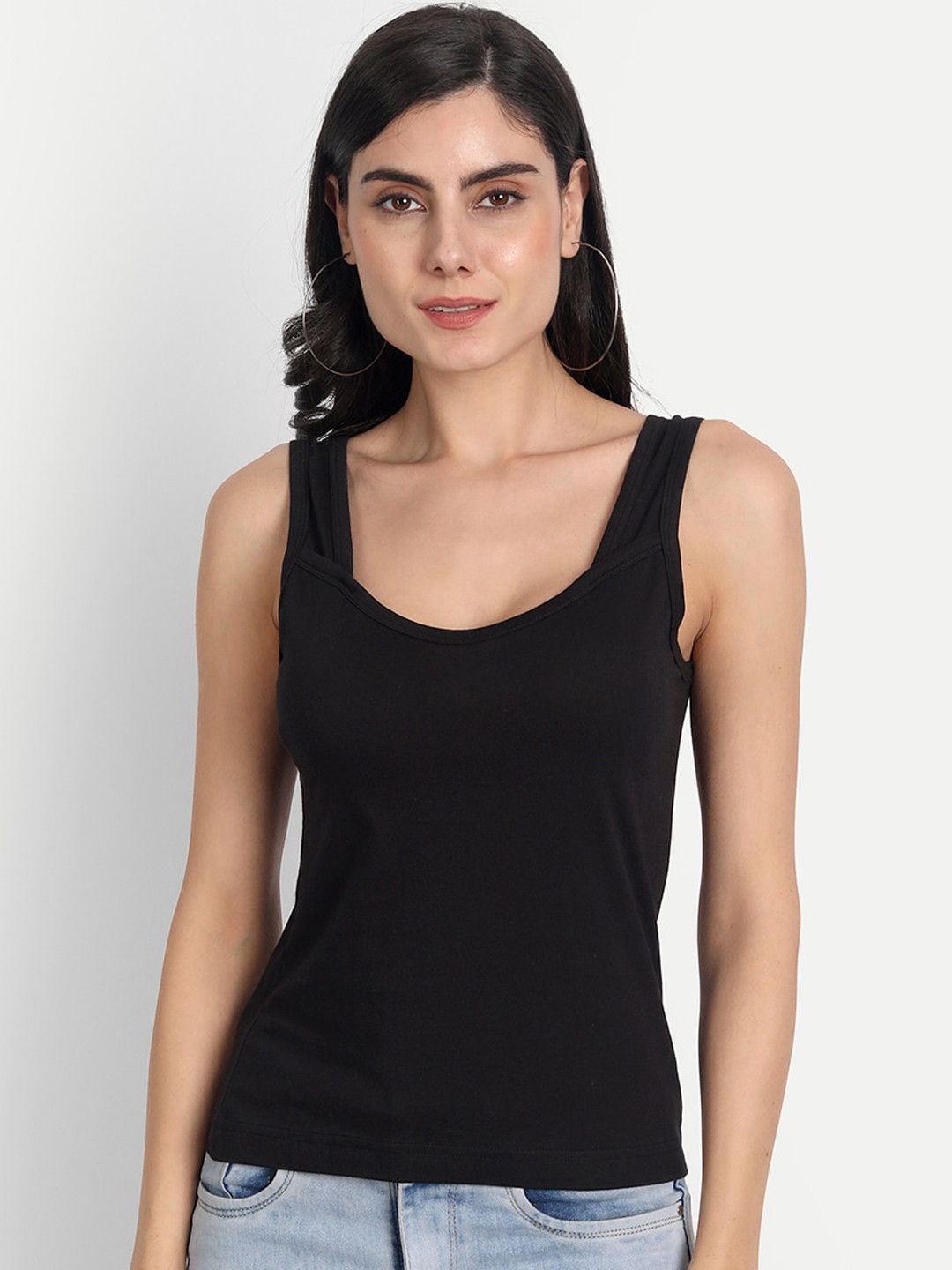 

Aimly Cotton Spaghetti Camisoles, Black