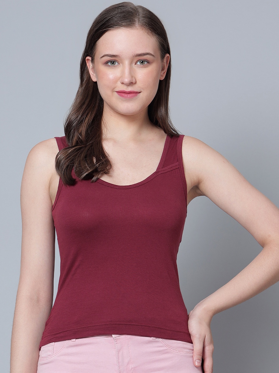 

Aimly Cotton Spaghetti Camisoles, Maroon