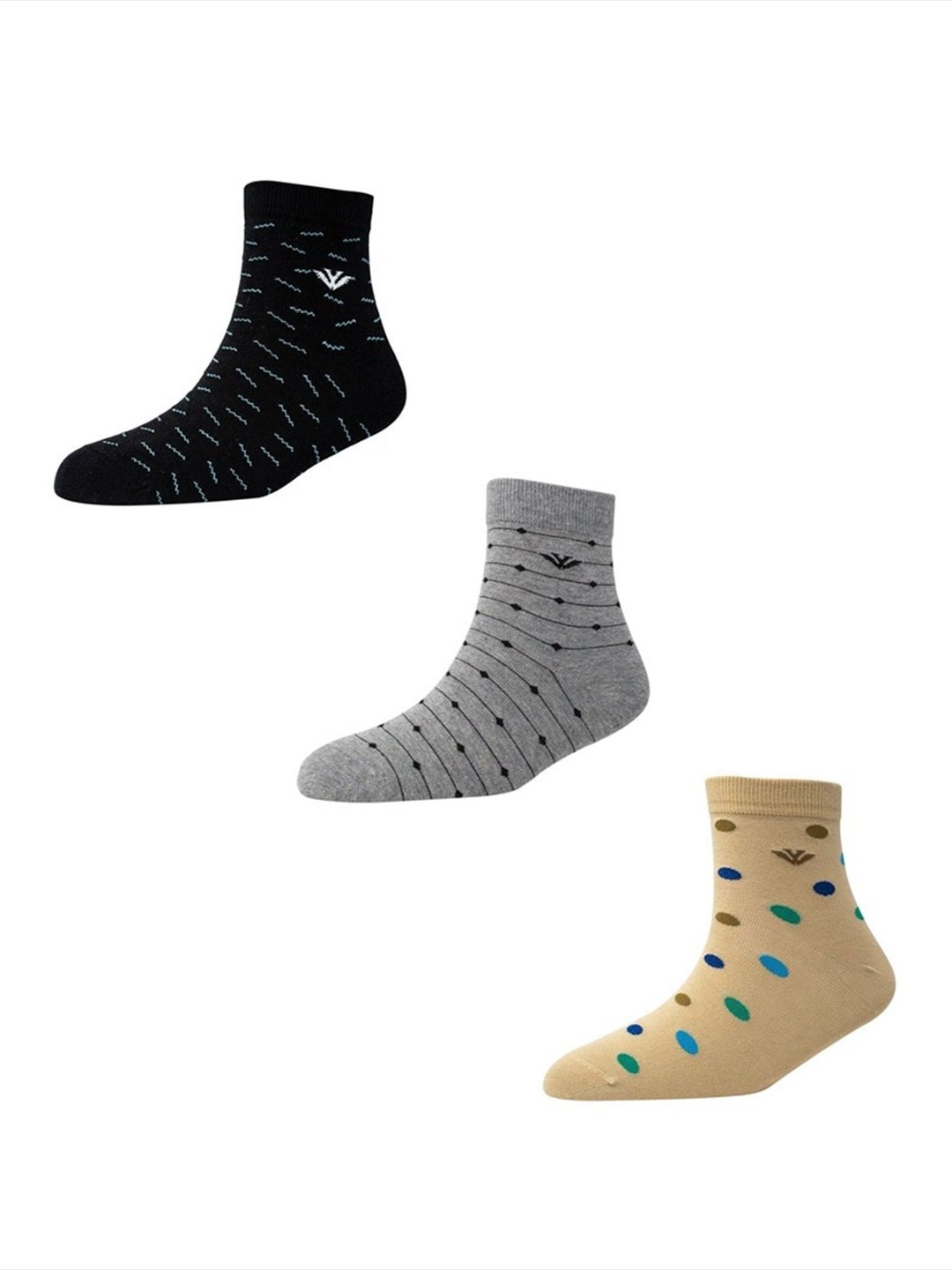 

Cotstyle Men Pack Of 3 Assorted Patterned Ankle-Length Socks