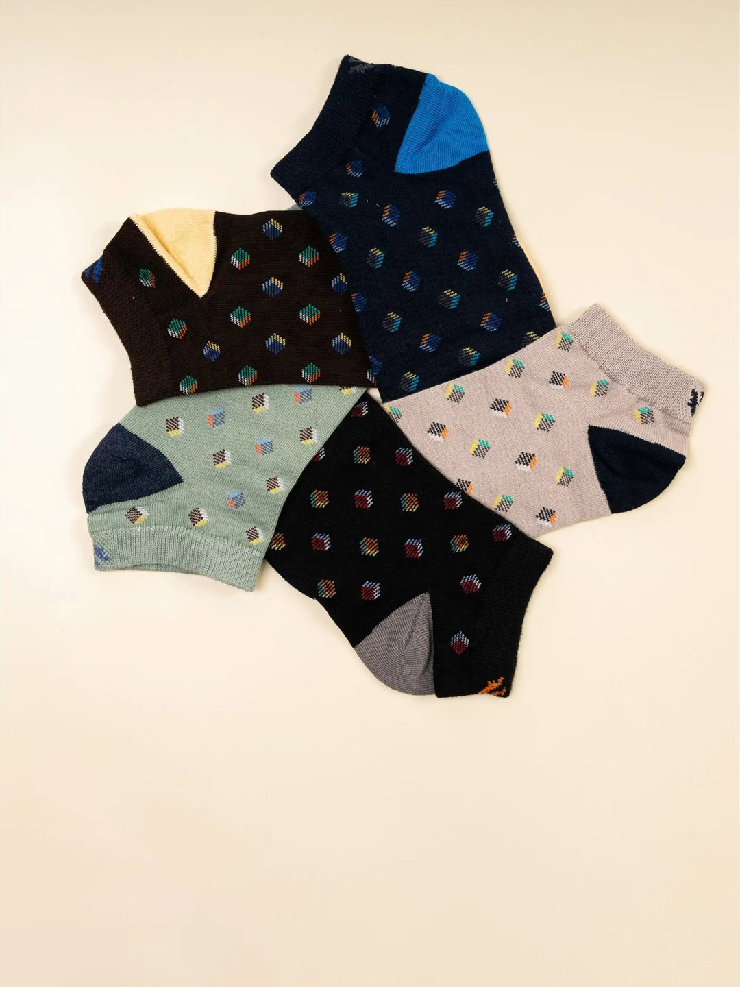 

Cotstyle Men Pack Of 5 Assorted Ankle-Length Socks