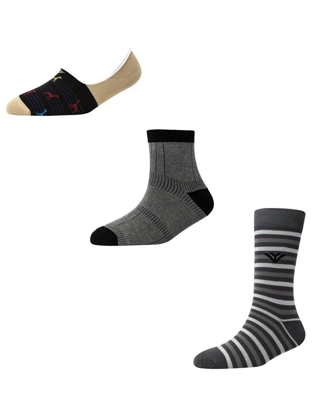 

Cotstyle Men Pack Of 3 Assorted Ankle Length Socks