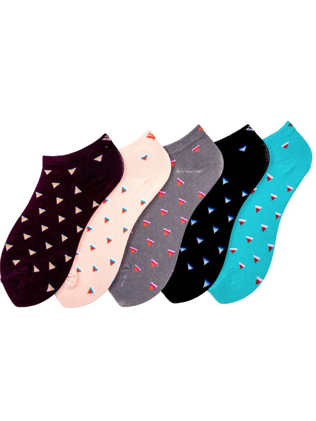 

Cotstyle Women Pack Of 5 Patterned Ankle Length Socks, Assorted