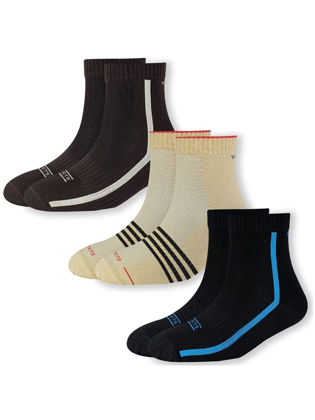 

Cotstyle Men Pack Of 3 Anti-Bacterial Ankle-Length Socks, Black