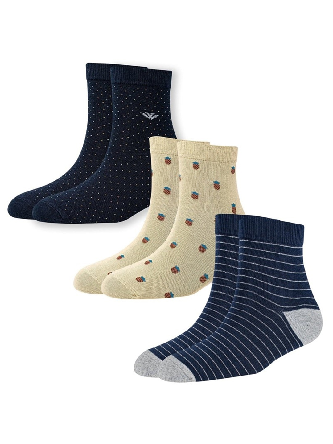 

Cotstyle Men Pack Of 3 Anti-Bacterial Assorted Ankle-Length Socks