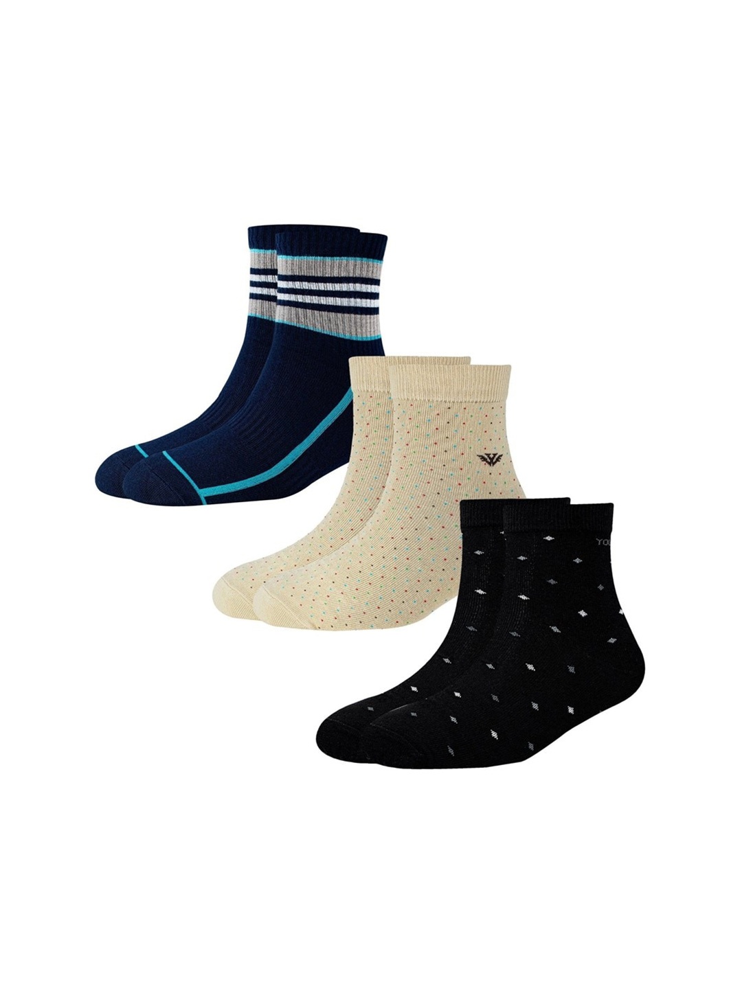 

Cotstyle Men Pack Of 3 Anti Bacterial Ankle Length Socks, Beige