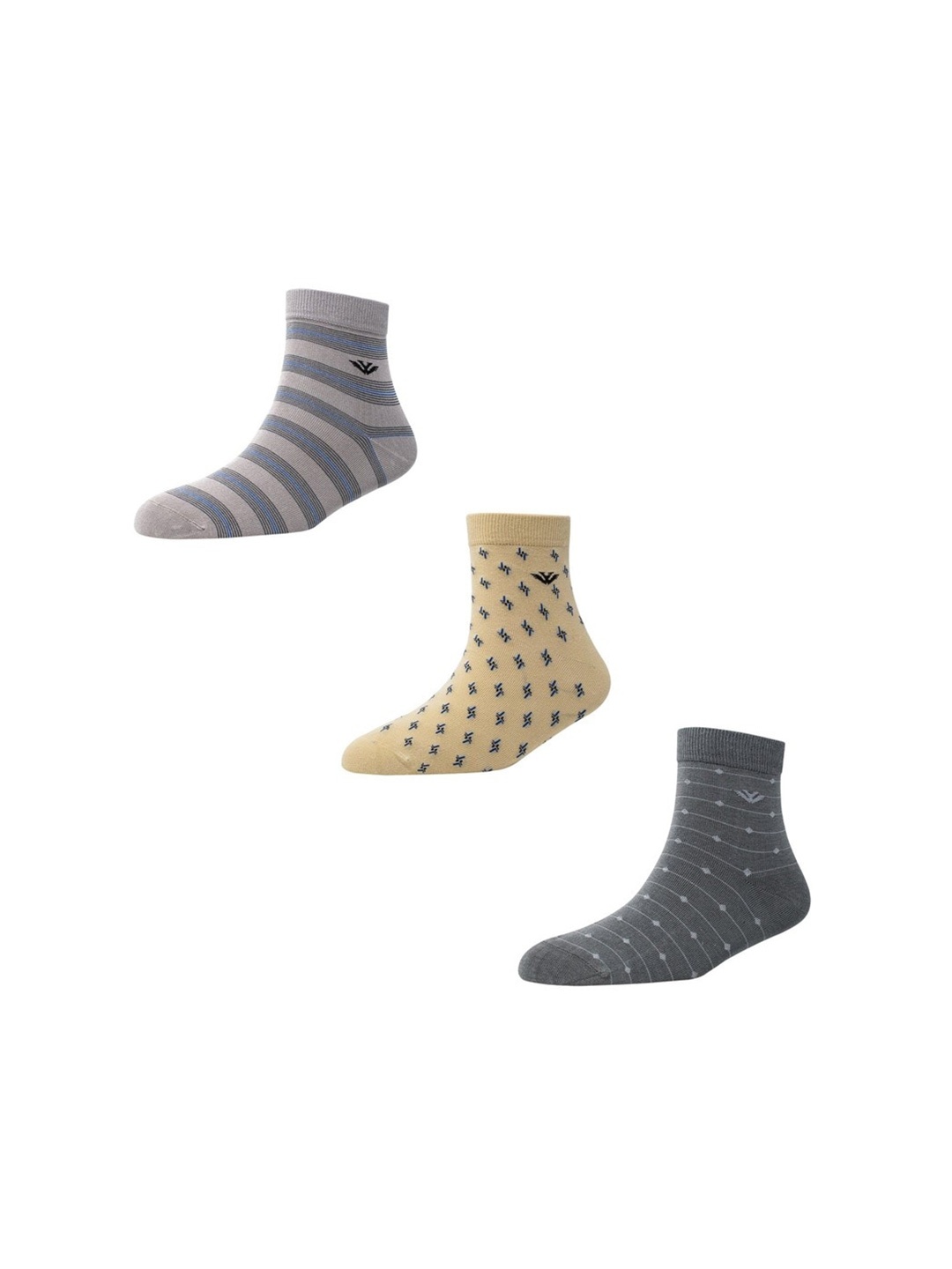 

Cotstyle Men Pack Of 3 Patterned Ankle-Length Socks, Assorted