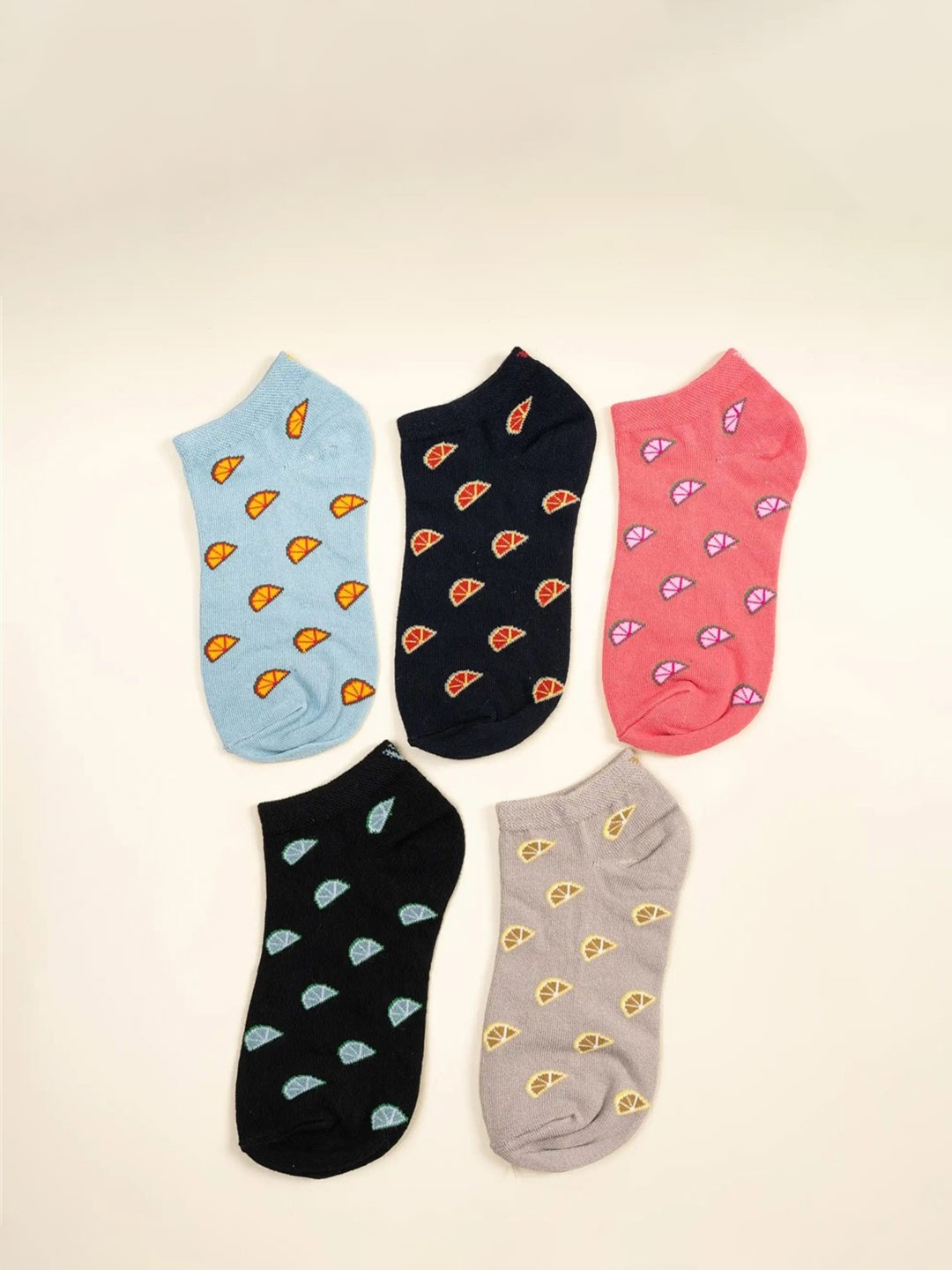 Cotstyle Men Pack Of 5 Assorted Ankle-Length Socks