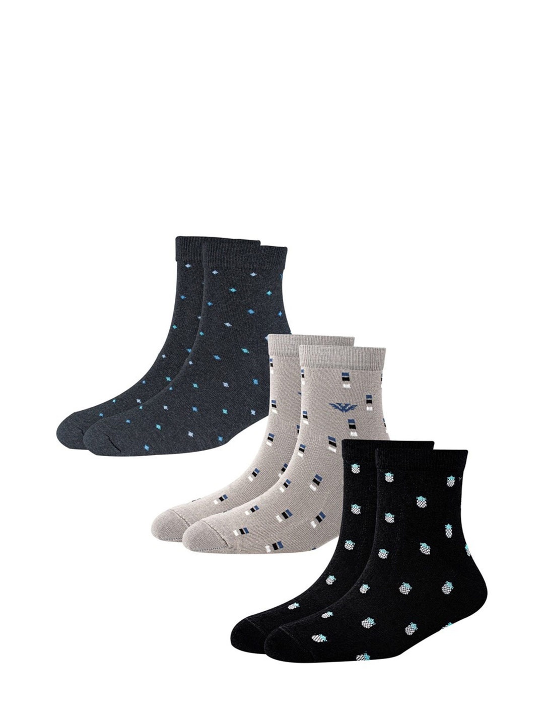 

Cotstyle Men Pack Of 3 Patterned Anti-Bacterial Calf-Length Socks, Assorted