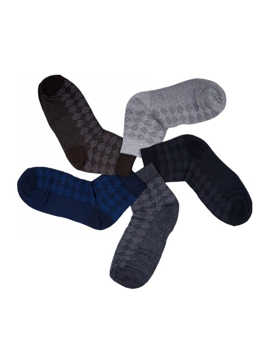 Cotstyle Men Pack Of 5 Assorted Ankle-Length Socks