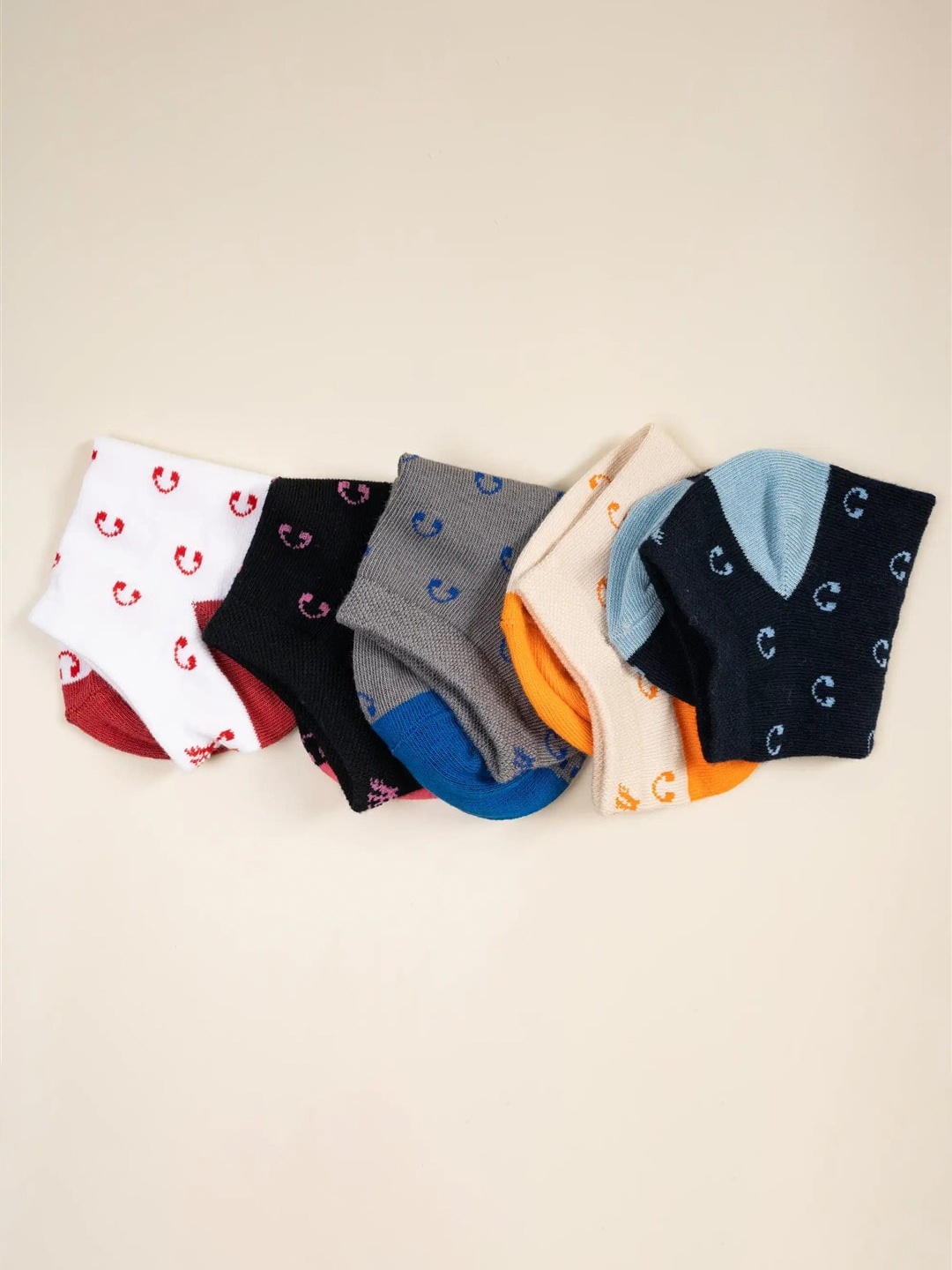 Cotstyle Men Pack Of 5 Assorted Ankle Length Socks
