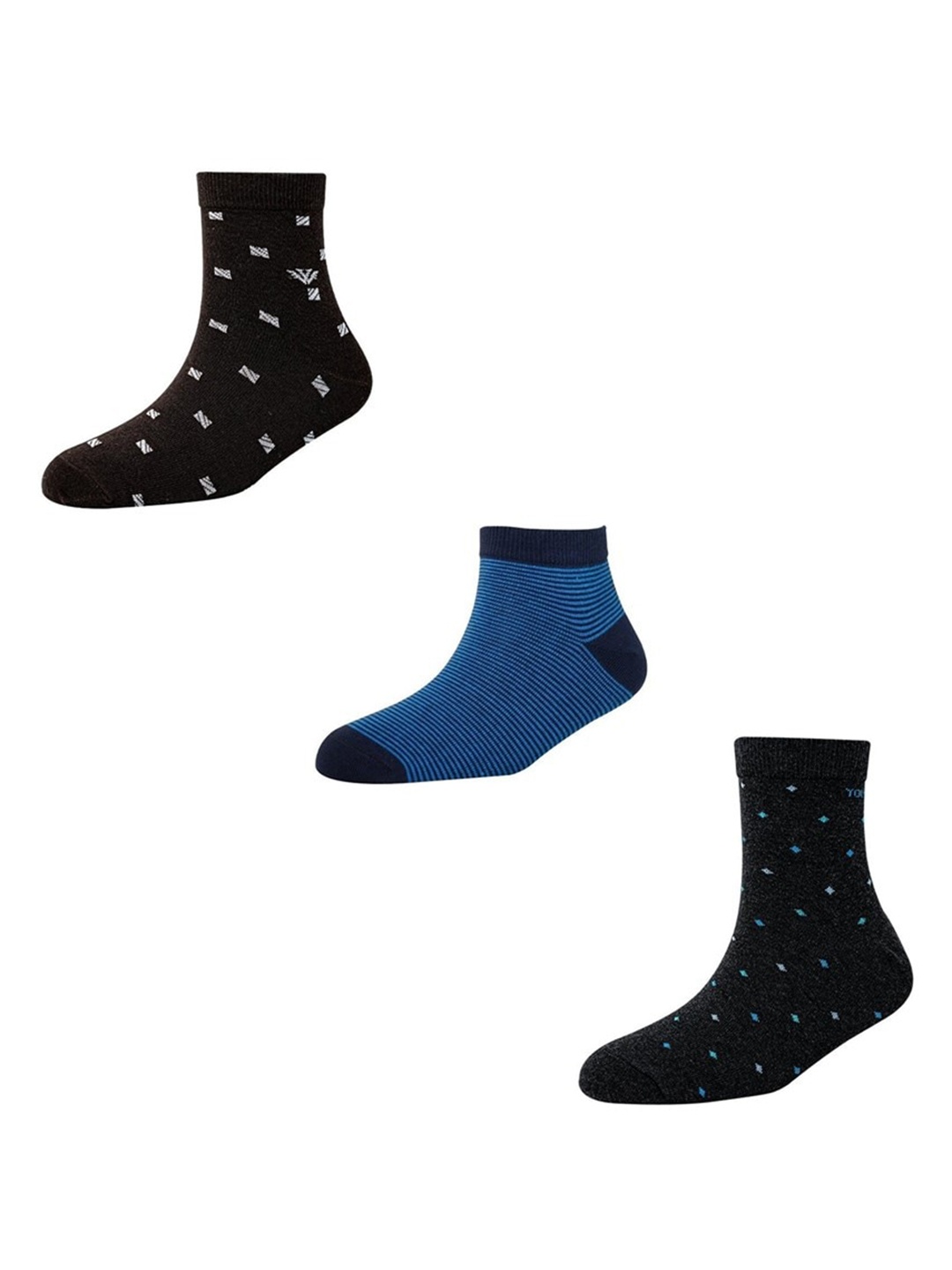 

Cotstyle Men Pack Of 3 Patterned Ankle-Length Socks, Assorted