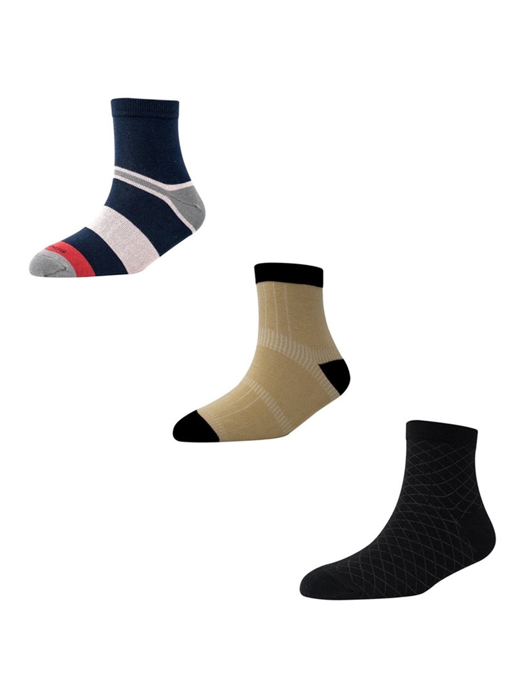 

Cotstyle Men Pack Of 3 Assorted Patterned Ankle Length Socks