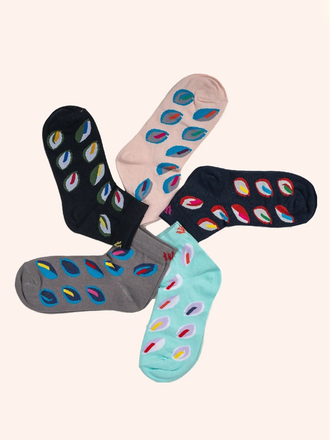Cotstyle Pack Of 5 Assorted Ankle-Length Socks