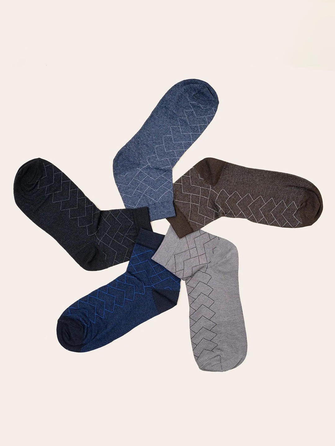 

Cotstyle Men Pack Of 5 Assorted Ankle-Length Socks