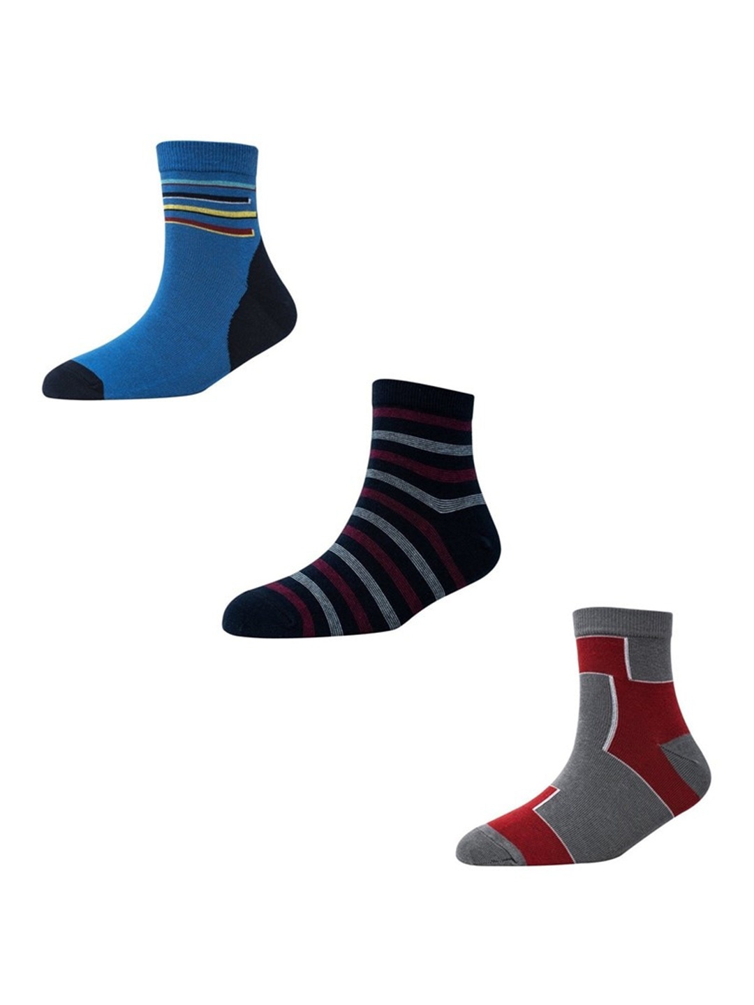 

Cotstyle Men Pack Of 3 Assorted Patterned Above Ankle Socks