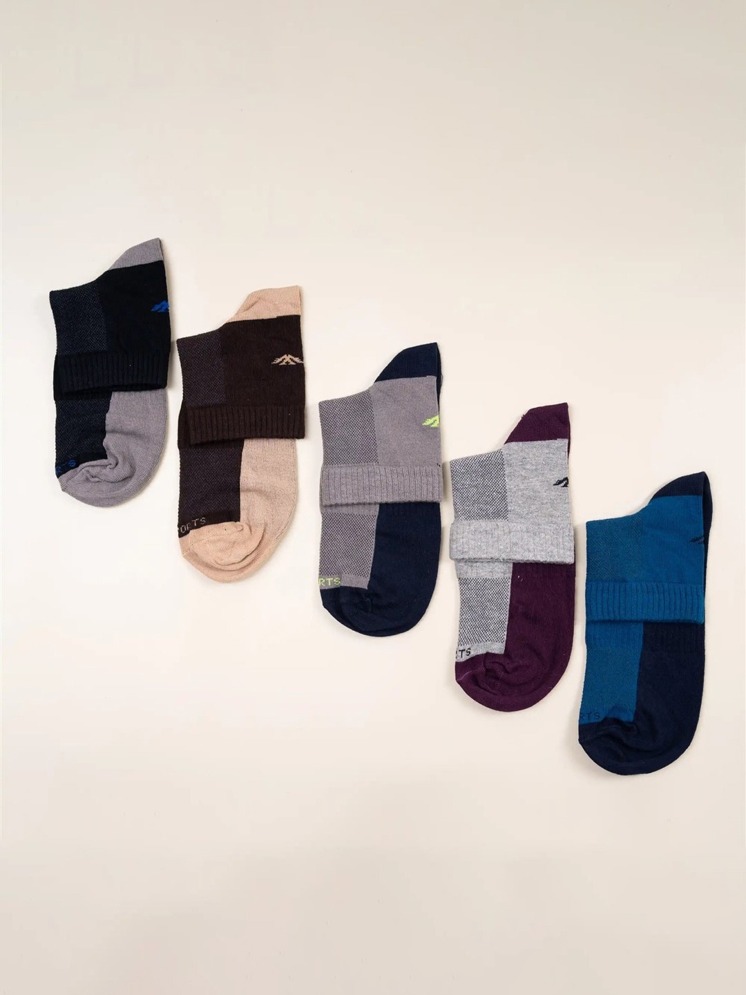 Cotstyle Men Pack Of 5 Assorted Ankle-Length Socks