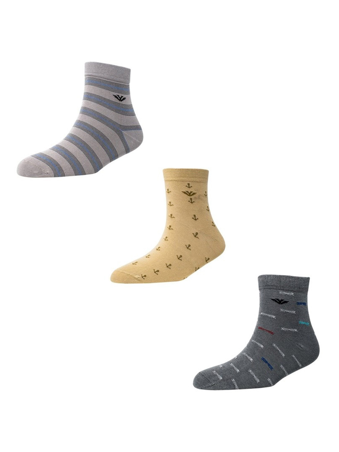 

Cotstyle Men Pack Of 3 Assorted Ankle-Length Socks