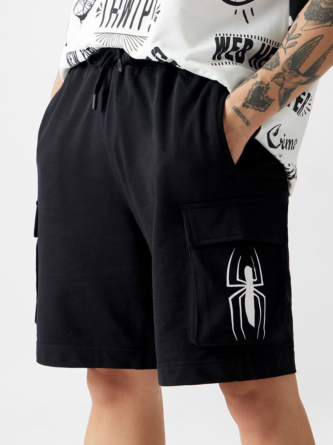 

The Souled Store Men Mid-Rise Cotton Shorts, Black