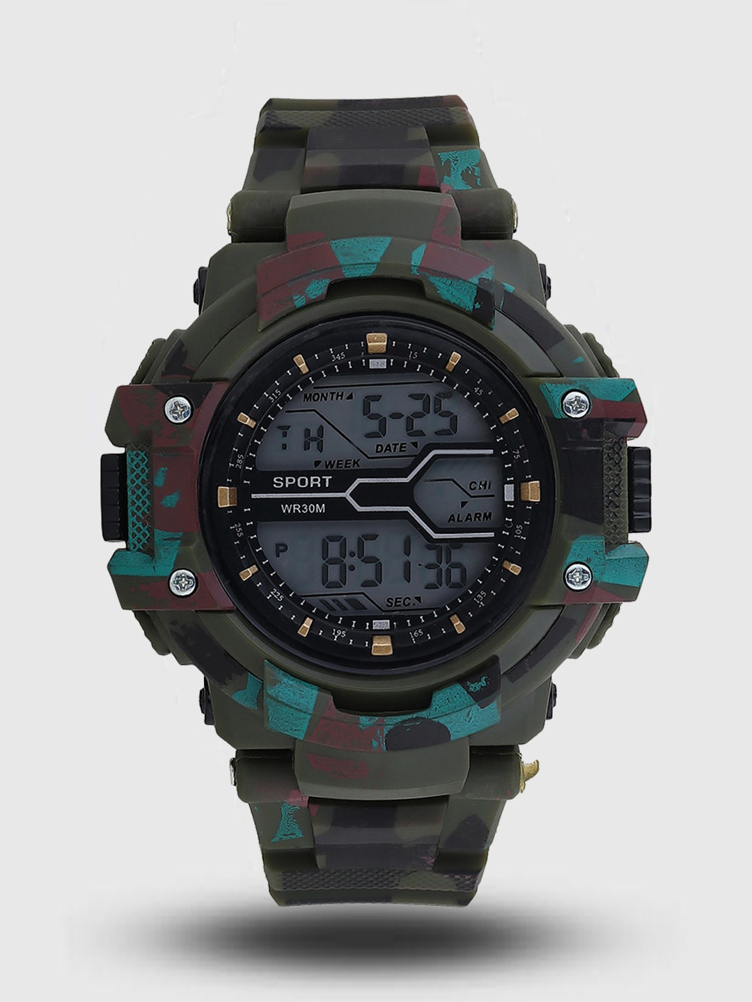 

Fantasy World Kids Patterned Dial Digital Multi Function Sports Watch FW-Sport-NEW-011-GR, Green