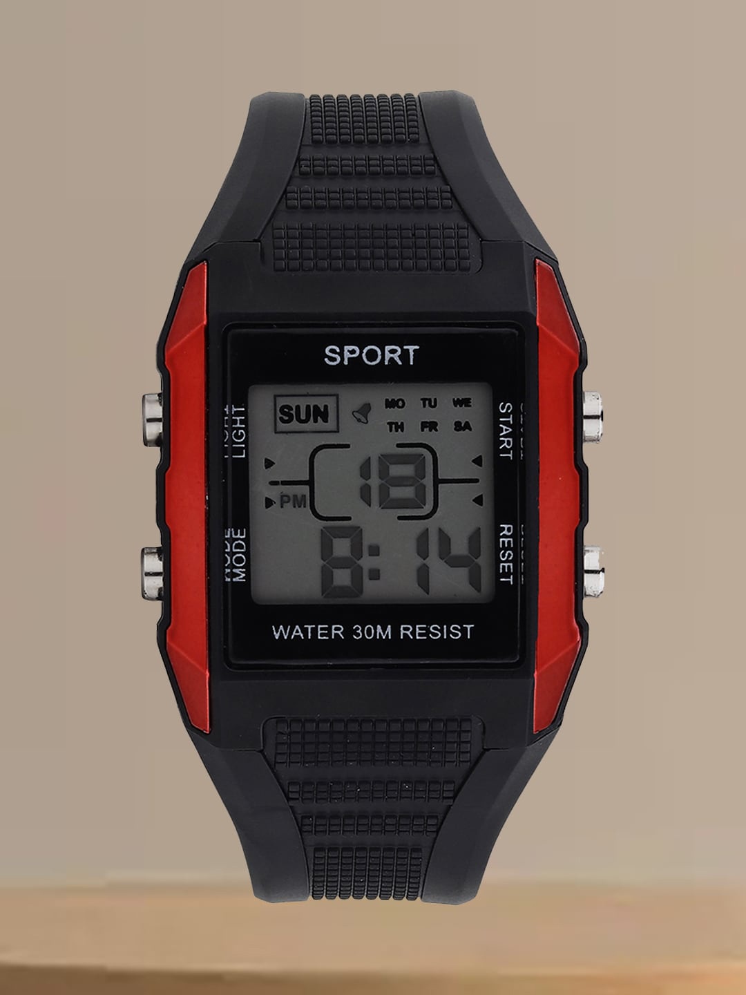 

Fantasy World Kids Dial & Textured Digital Multi Function Sports Watch FW-Sport-NEW-002-RD, Red