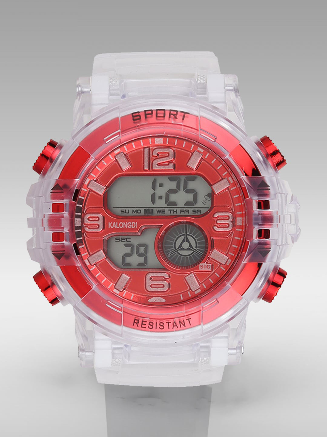 

Fantasy World Kids Dial & White Straps Digital Multi Function Watch FW-Sport-NEW-016-RD, Grey