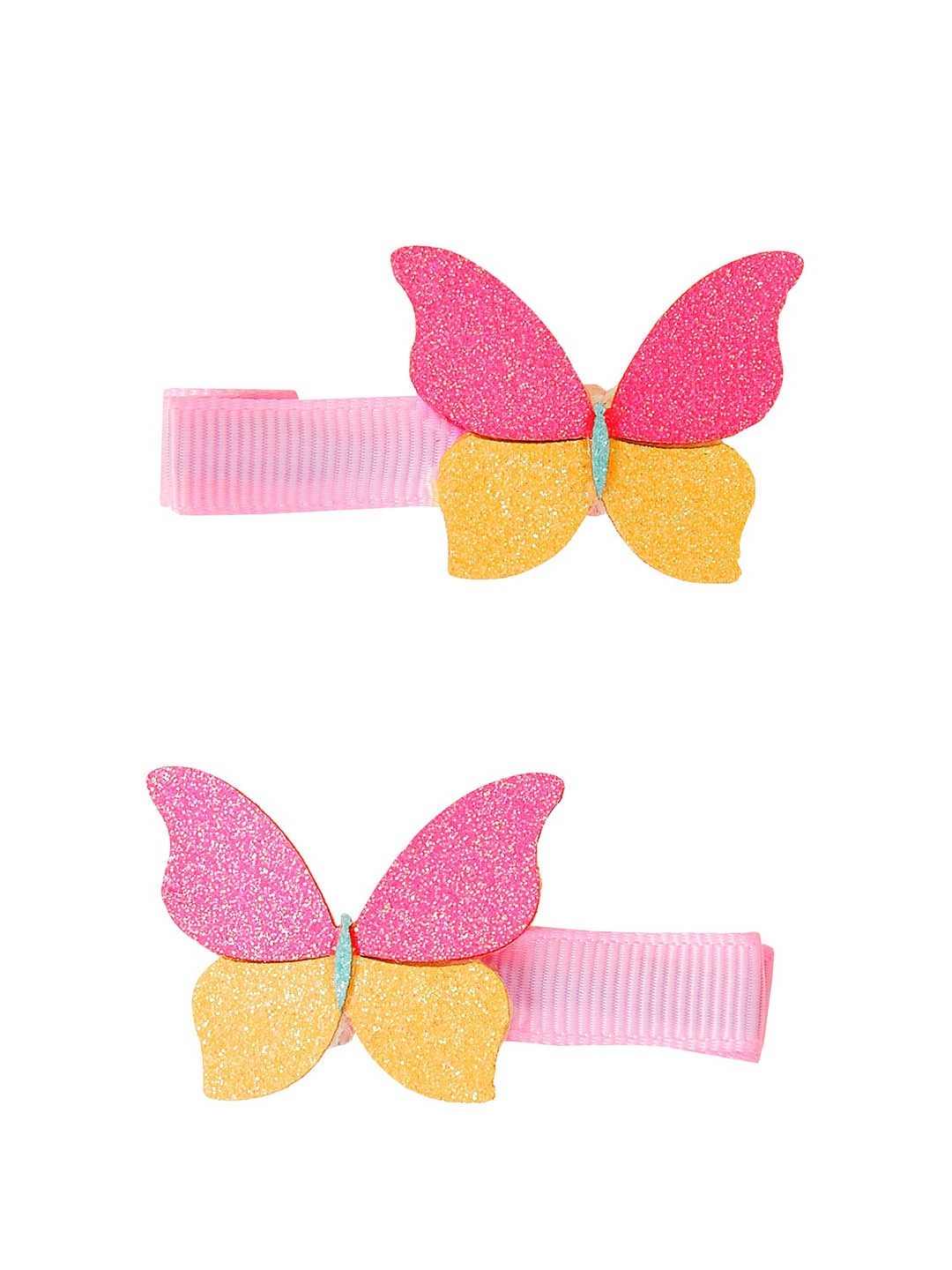 

Accessorize Girls Set of 2 Butterfly Alligator Hair Clips, Pink