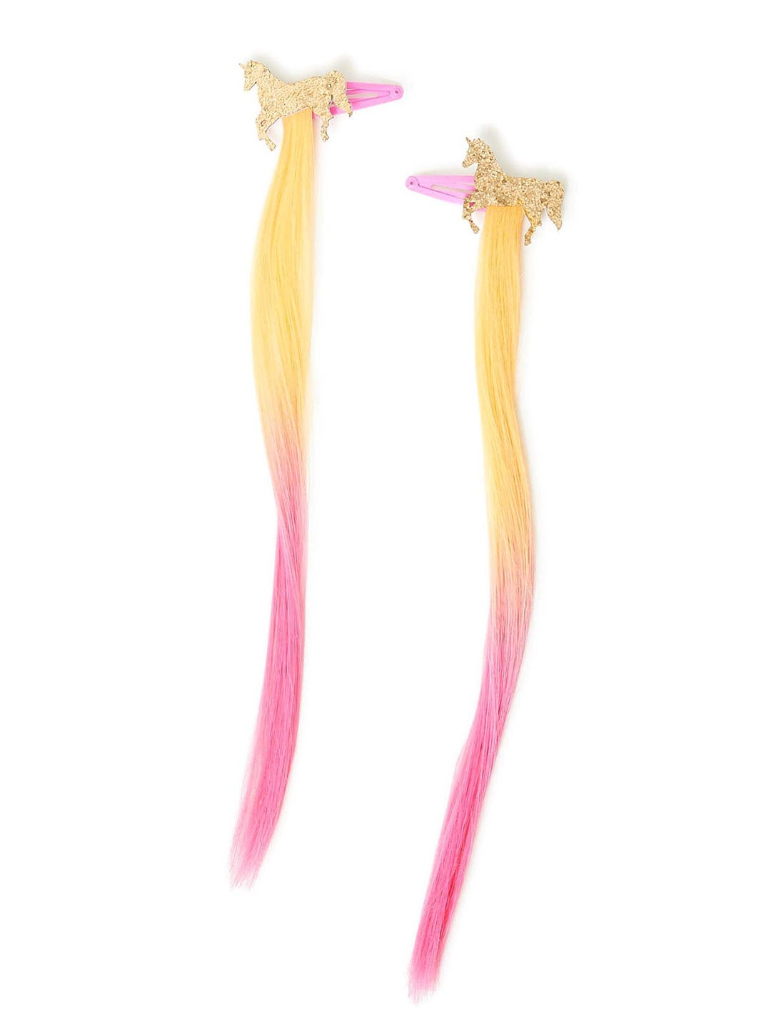 

Accessorize Girls Set of 2 Unicorn Fake Hair Tic Tac Clip, Pink