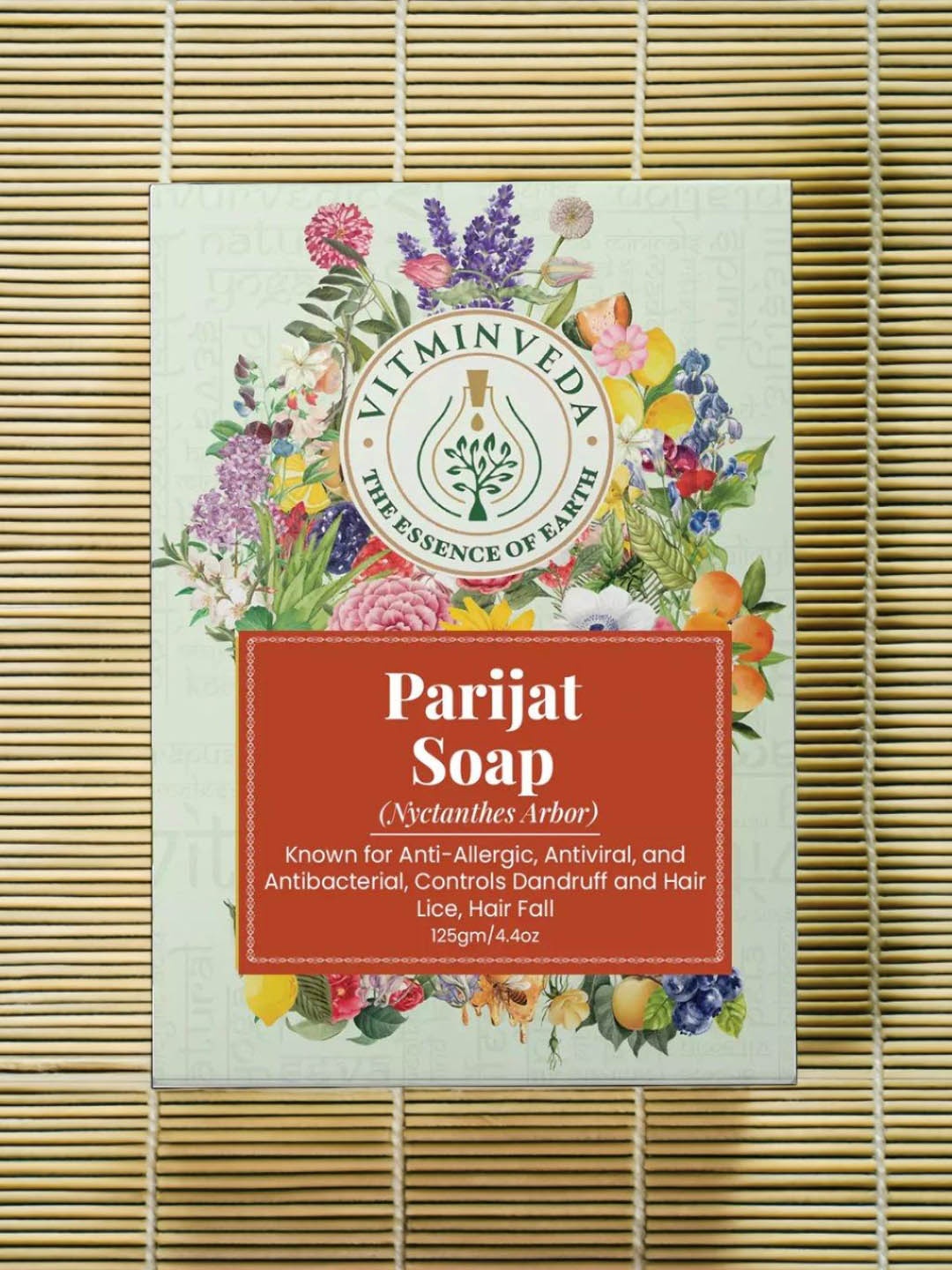 

VITMINVEDA Natural Parijat Herbal Soap Bar - 125g, White