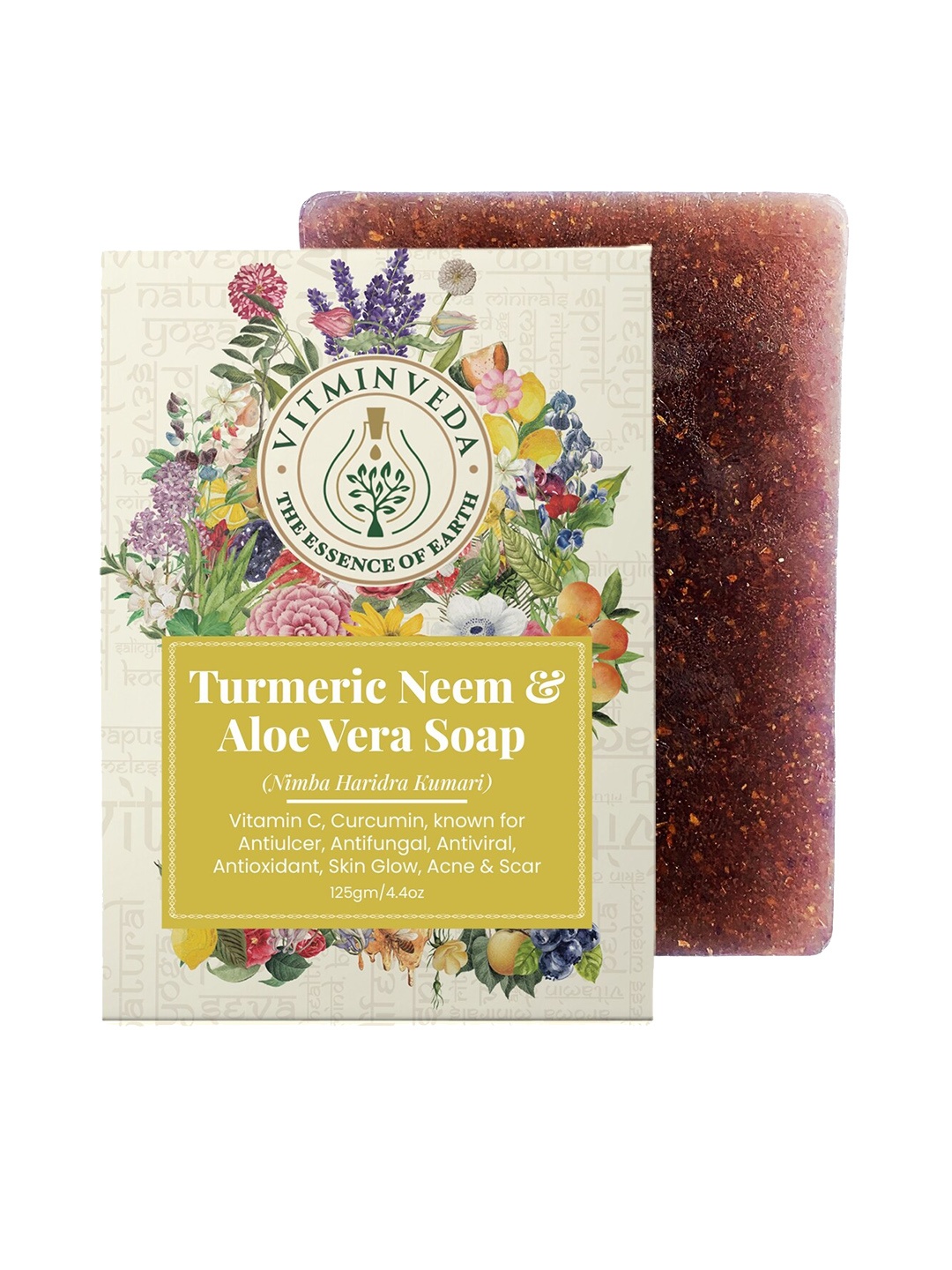 

VITMINVEDA Natural Aloe Vera Neem & Turmeric Soap - 125g, Green