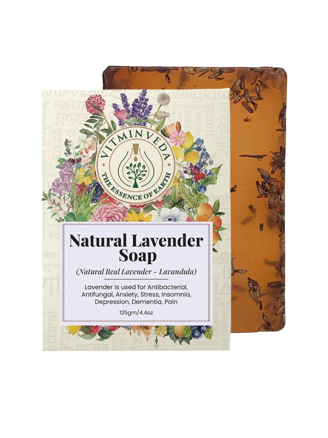 

VITMINVEDA Natural Lavender Soap - 125g, Purple