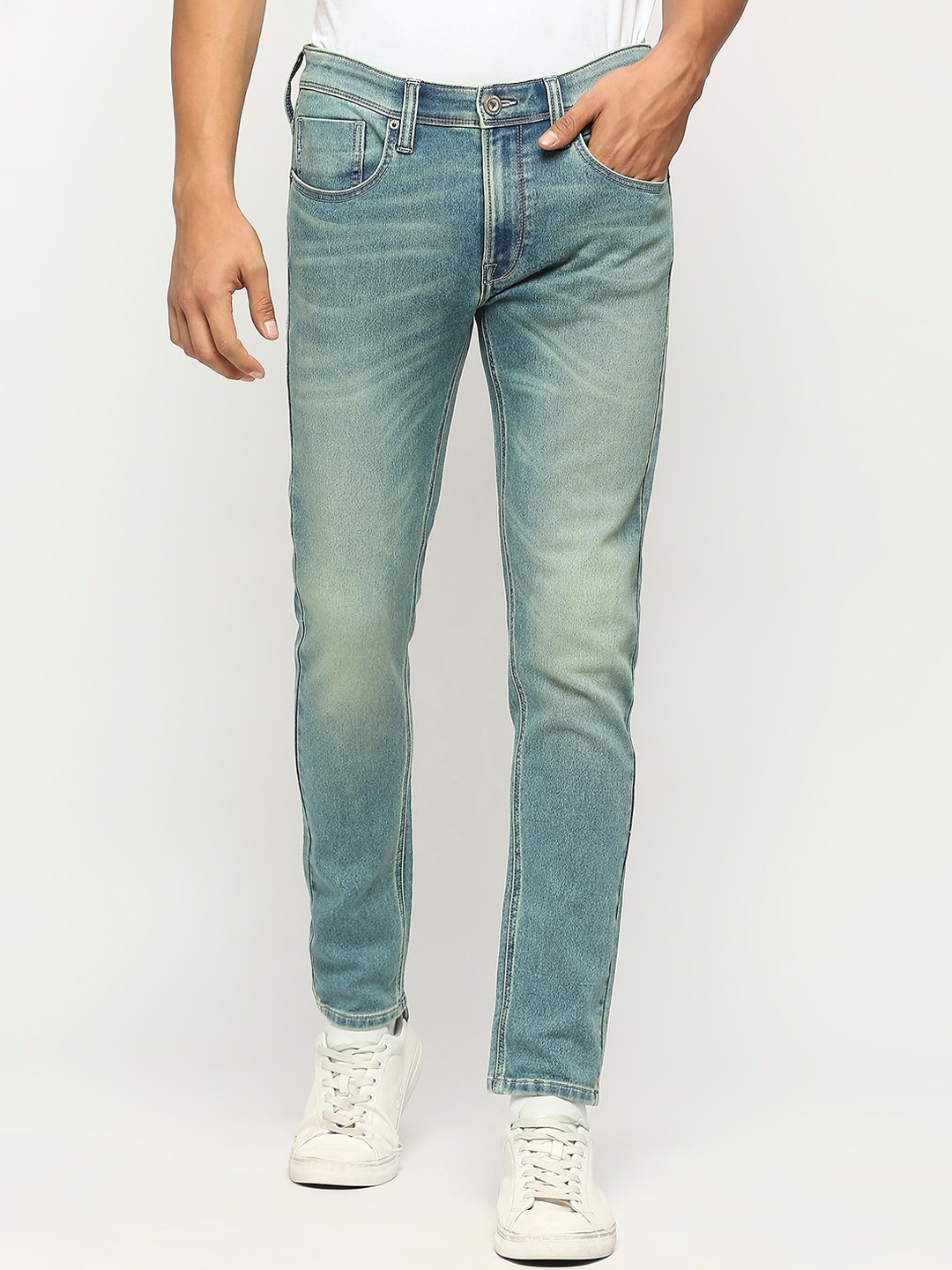 

BEAT LONDON by PEPE JEANS Men Clean Look Mid-Rise Heavy Fade Jeans, Blue