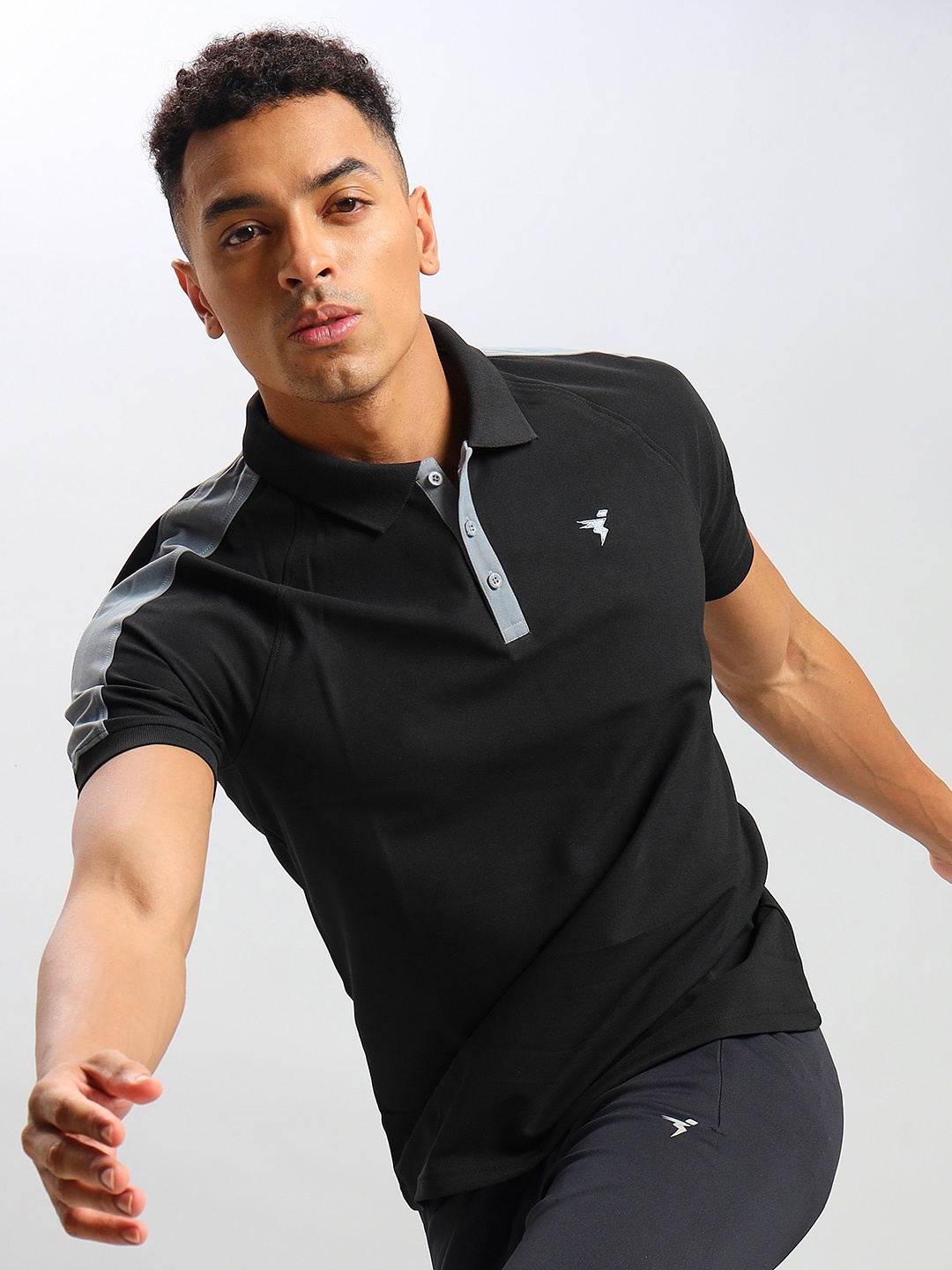 

Technosport Polo Collar Anti Static Slim Fit Sports T-shirt, Black