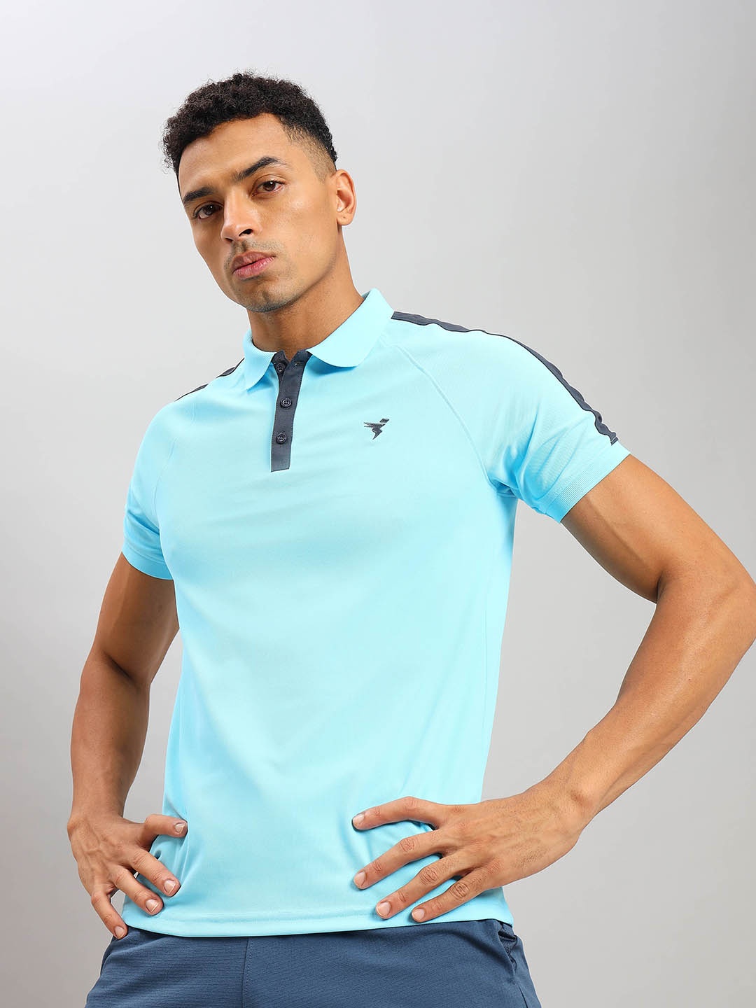 

Technosport Polo Collar Anti Static Slim Fit Sports T-Shirt, Blue