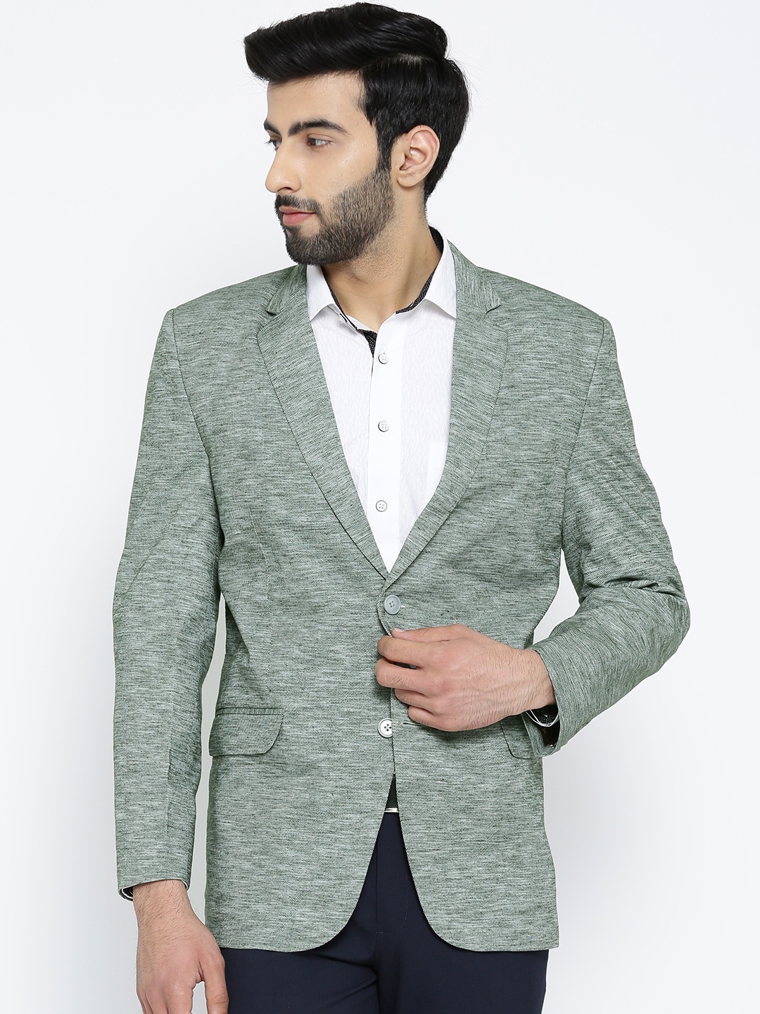 

Shaftesbury London Green Regular Fit Single-Breasted Formal Blazer