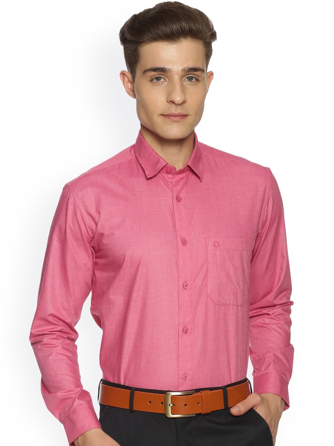 

Jansons Spread Collar Long Sleeves Formal Shirt, Pink