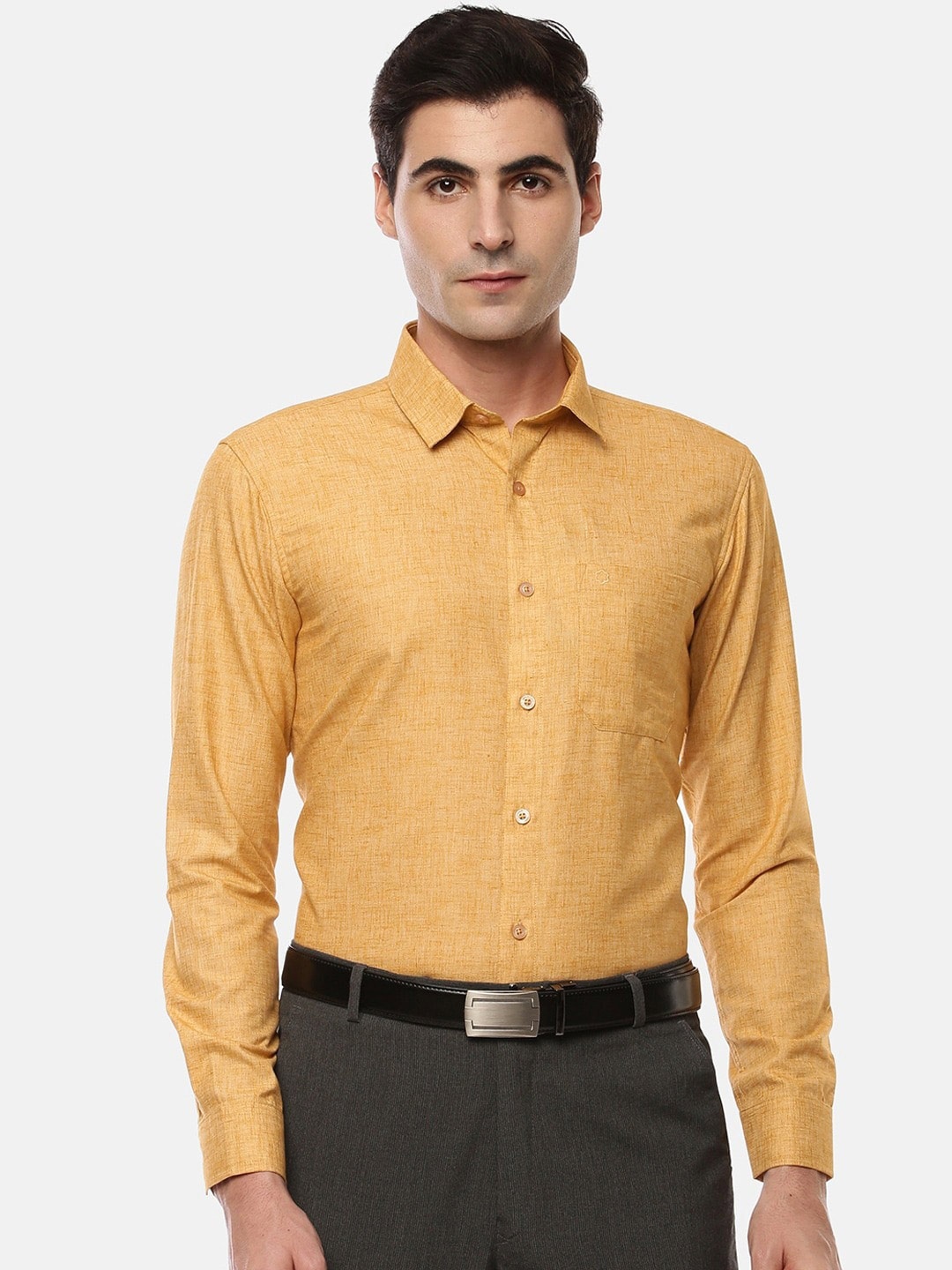 

Jansons Spread Collar Long Sleeves Formal Shirt, Yellow
