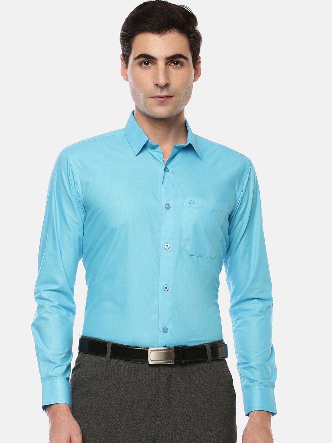 

Jansons Spread Collar Long Sleeves Formal Shirt, Blue