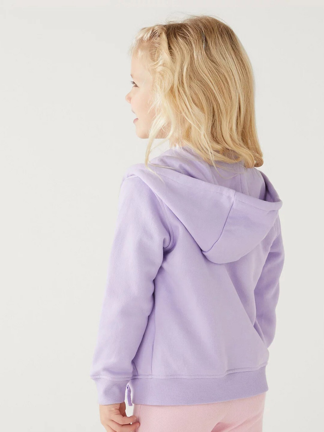 

Marks & Spencer Girls Hooded Full-Open Sweatshirt, Lavender