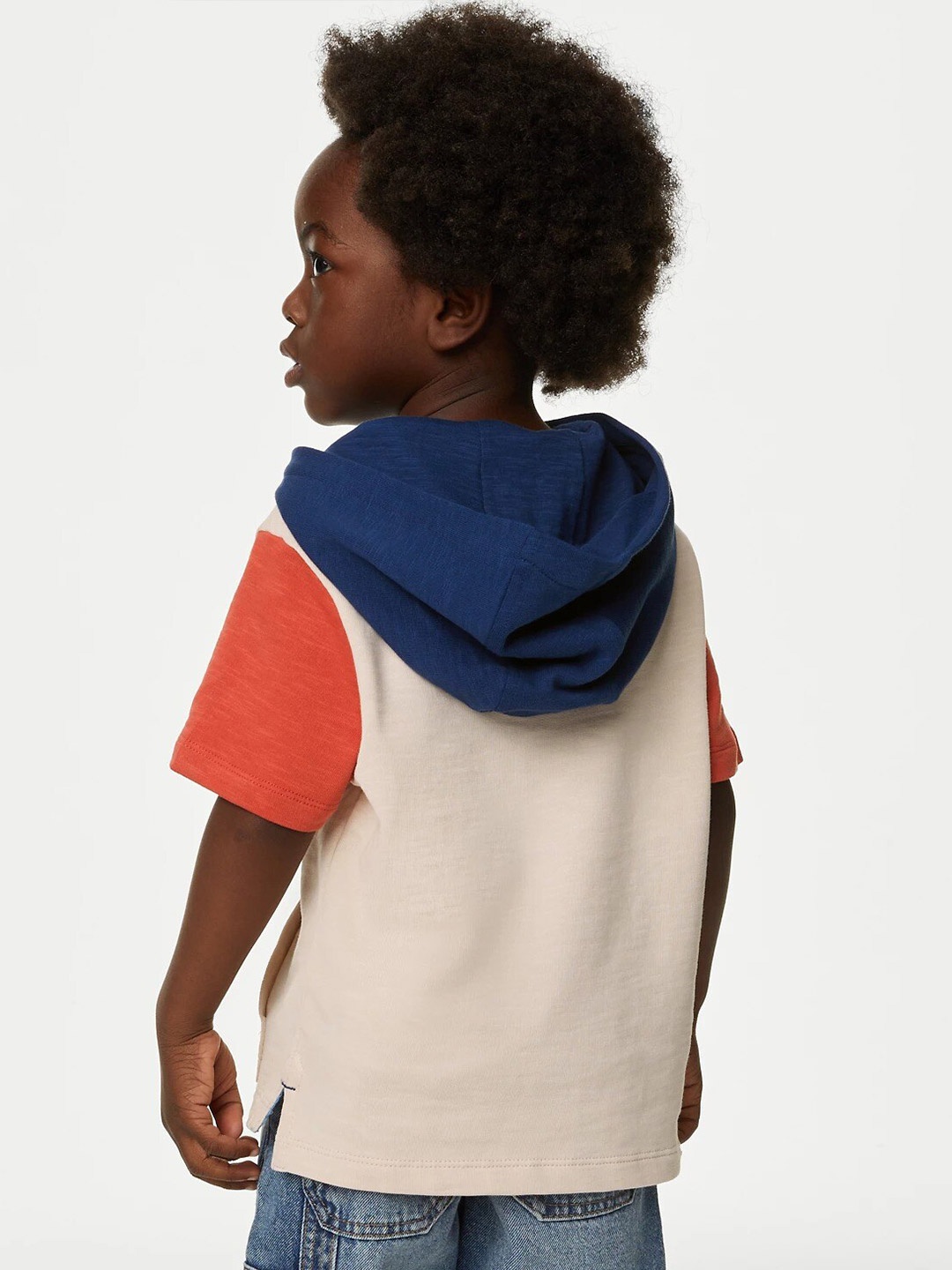 

Marks & Spencer Boys Colourblocked Pure Cotton Pullover Sweatshirt, Cream