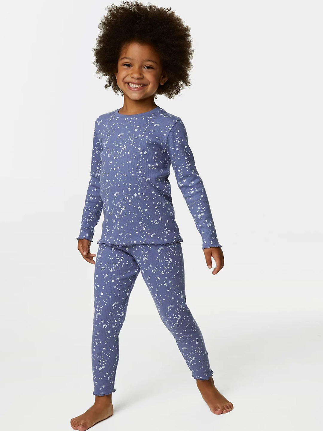 

Marks & Spencer Girls Conversational Printed T-shirt & Pyjama, Blue