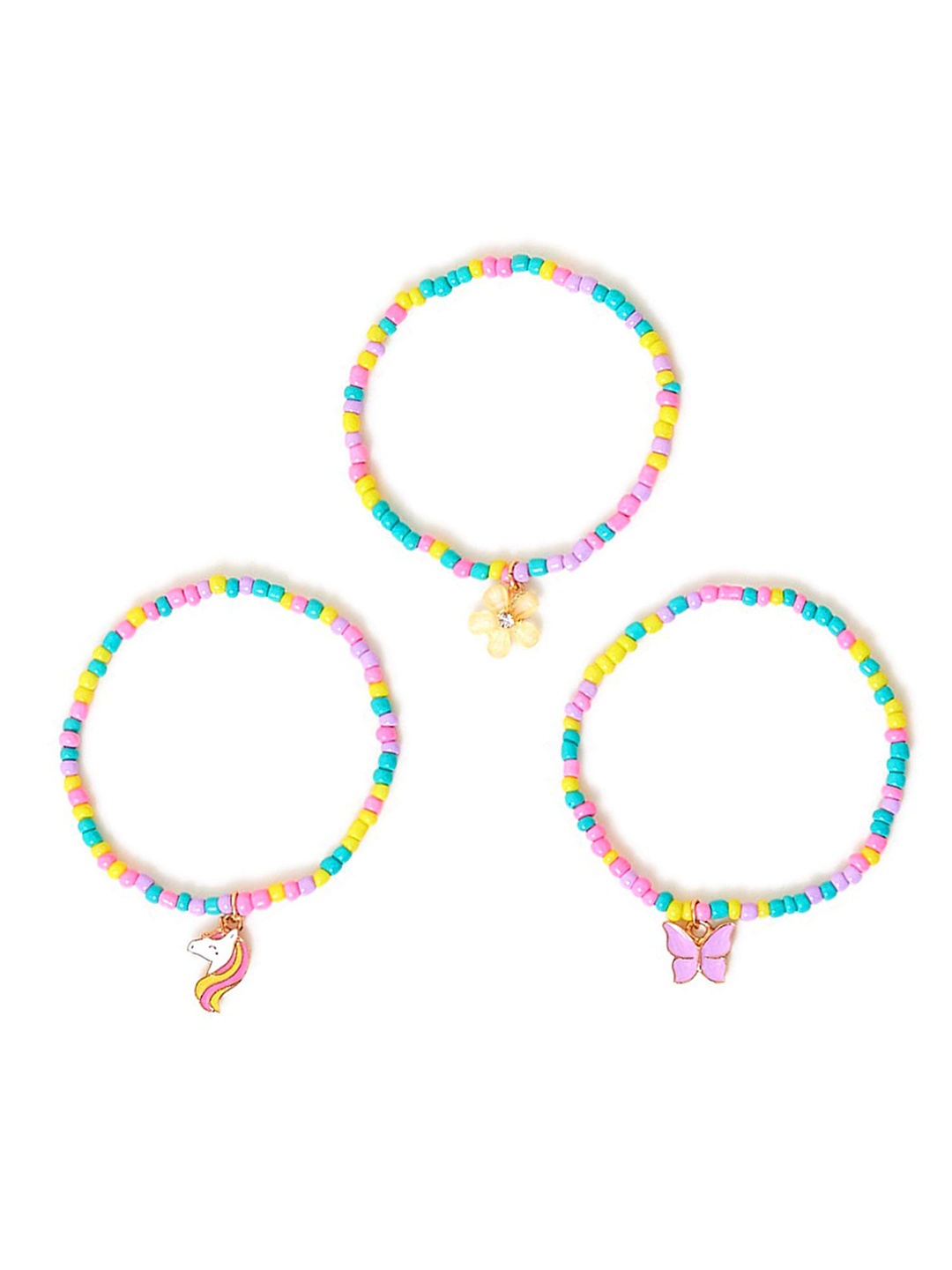 

Accessorize Girls Set Of 3 Artificial Beaded Bracelets, Yellow