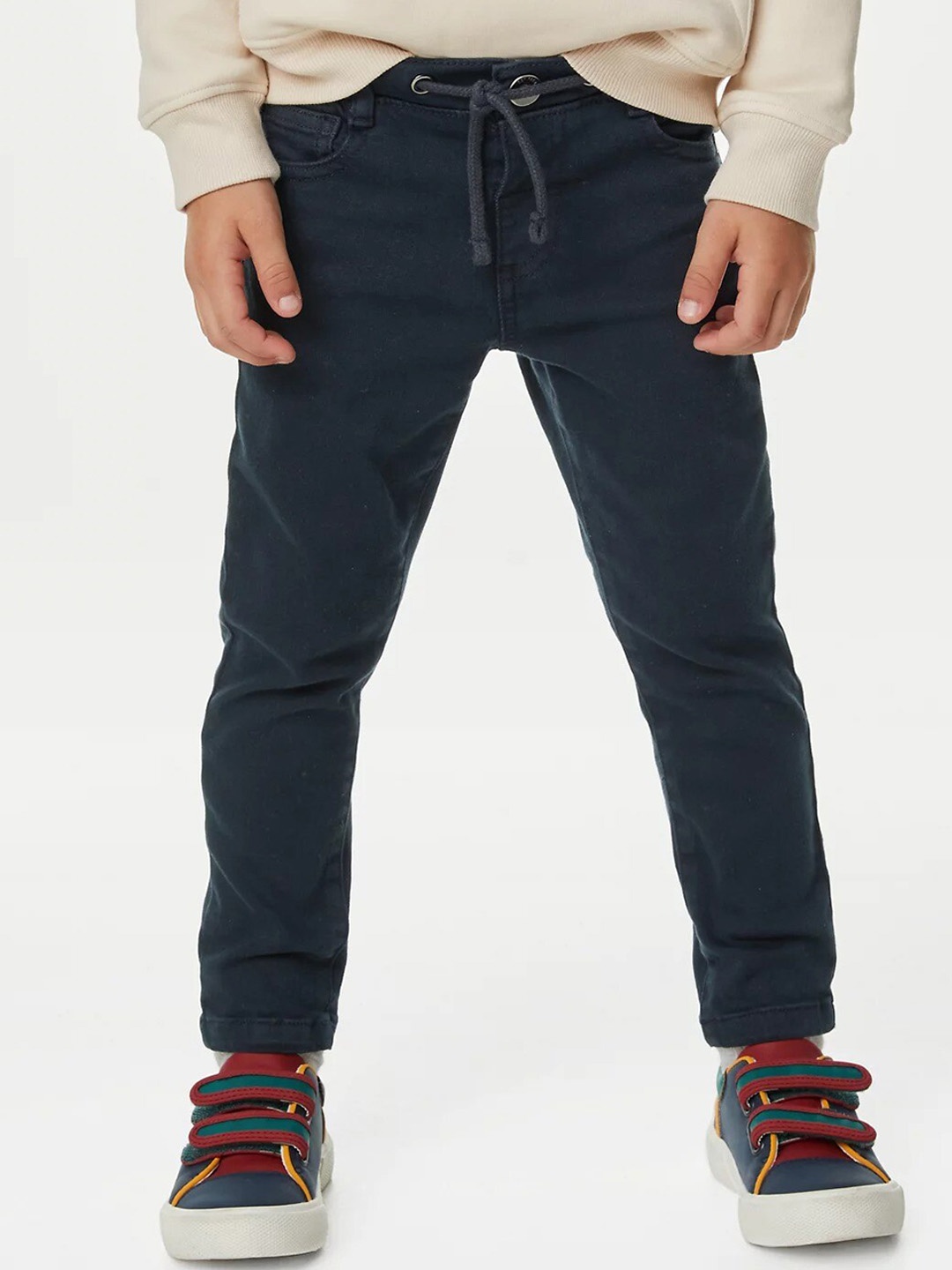 

Marks & Spencer Boys Mid-Rise Dark Fade Clean Look Stretchable Jeans, Navy blue
