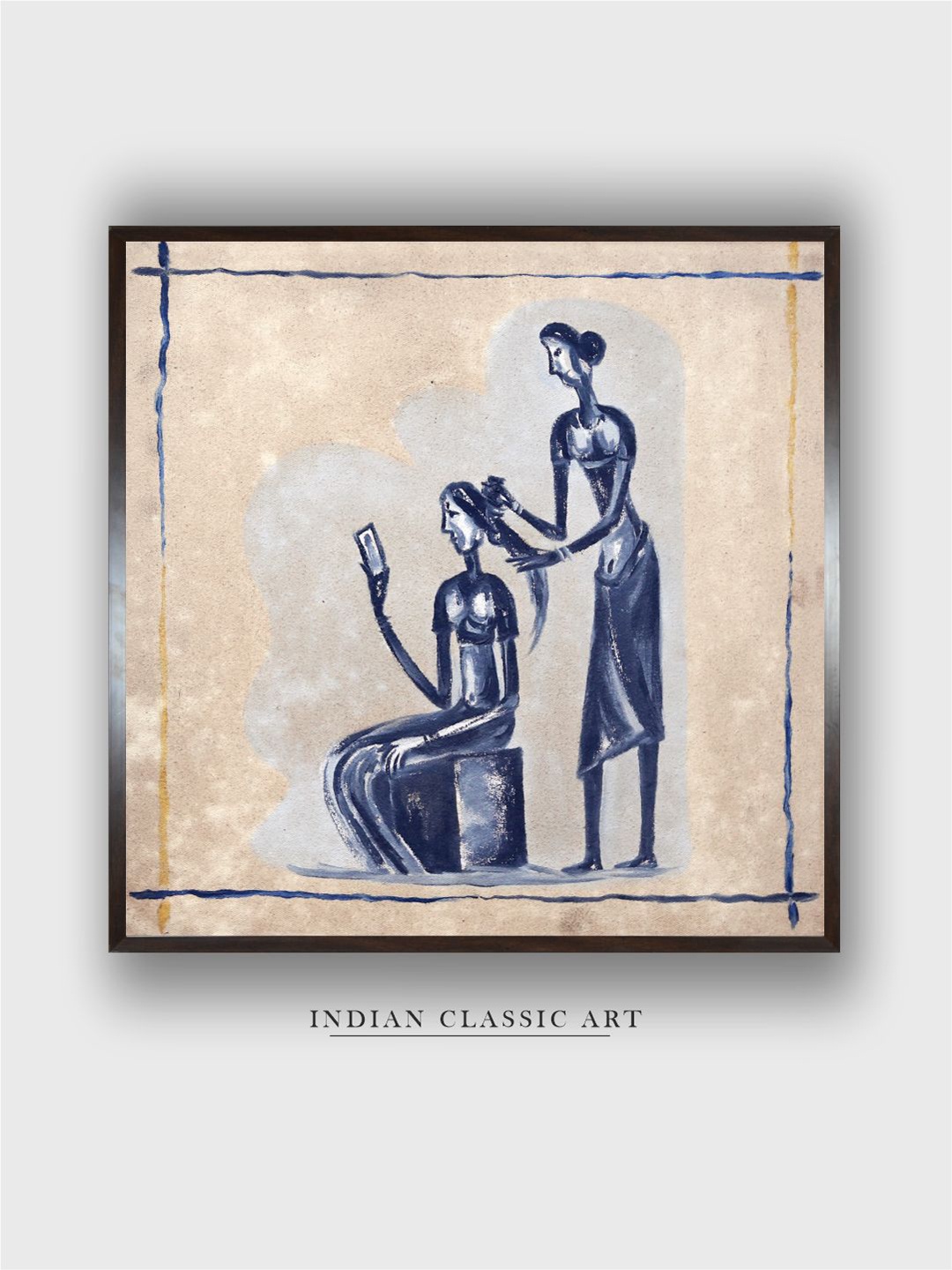 

INDIAN CLASSIC ART White & Beige Indian Folk Wall Art