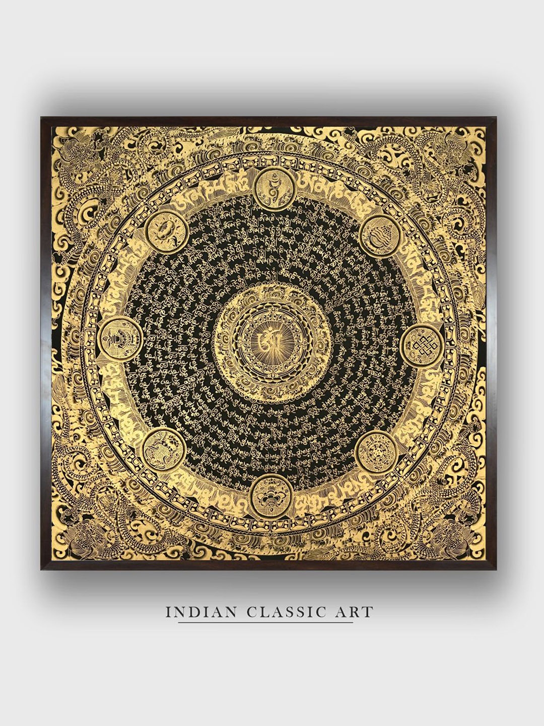 

INDIAN CLASSIC ART Beige & Black Mandala Wall Art