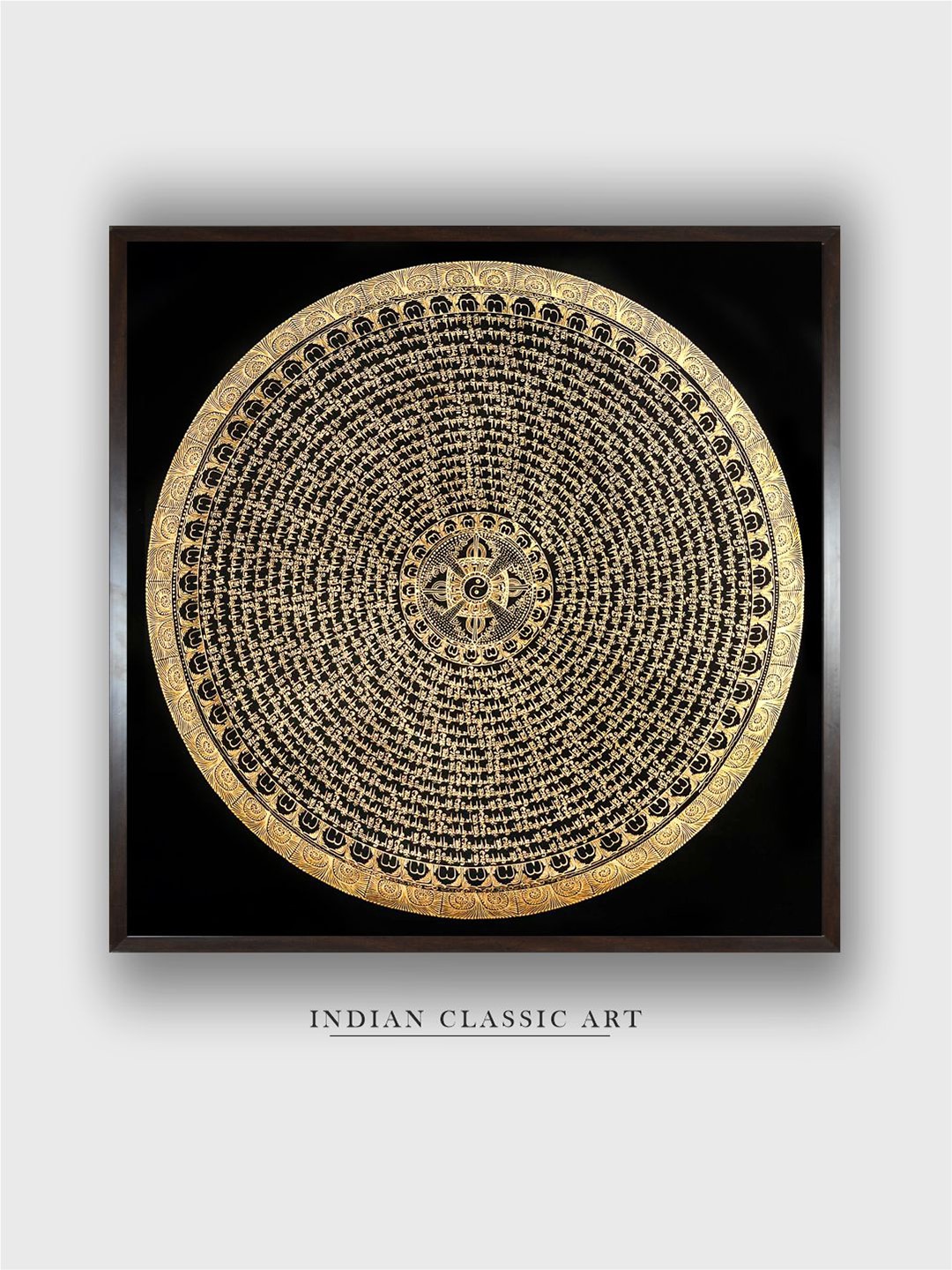 

INDIAN CLASSIC ART Black & Beige Mandala Wall Art