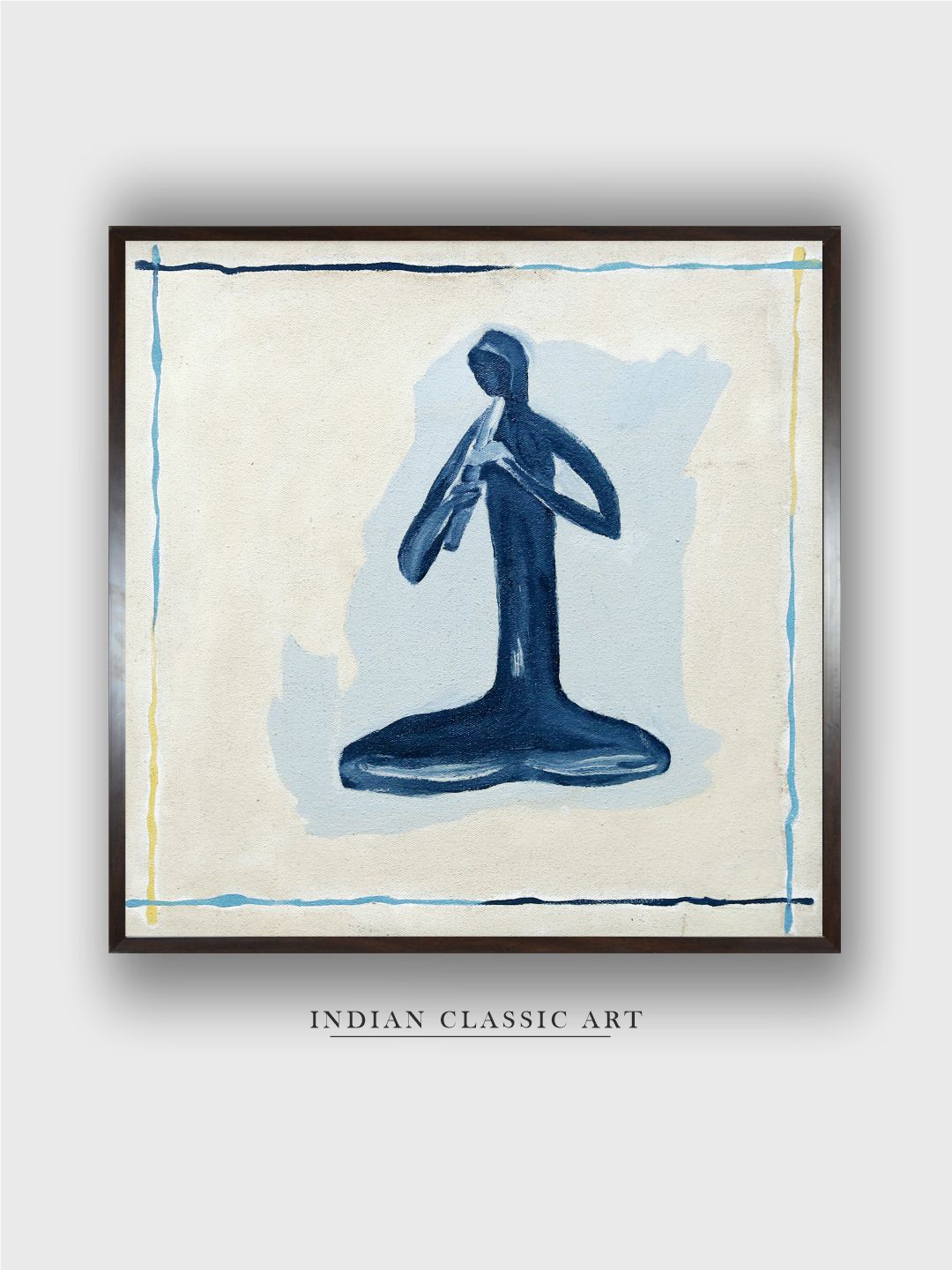 

INDIAN CLASSIC ART White & Blue Indian Folk Wall Art